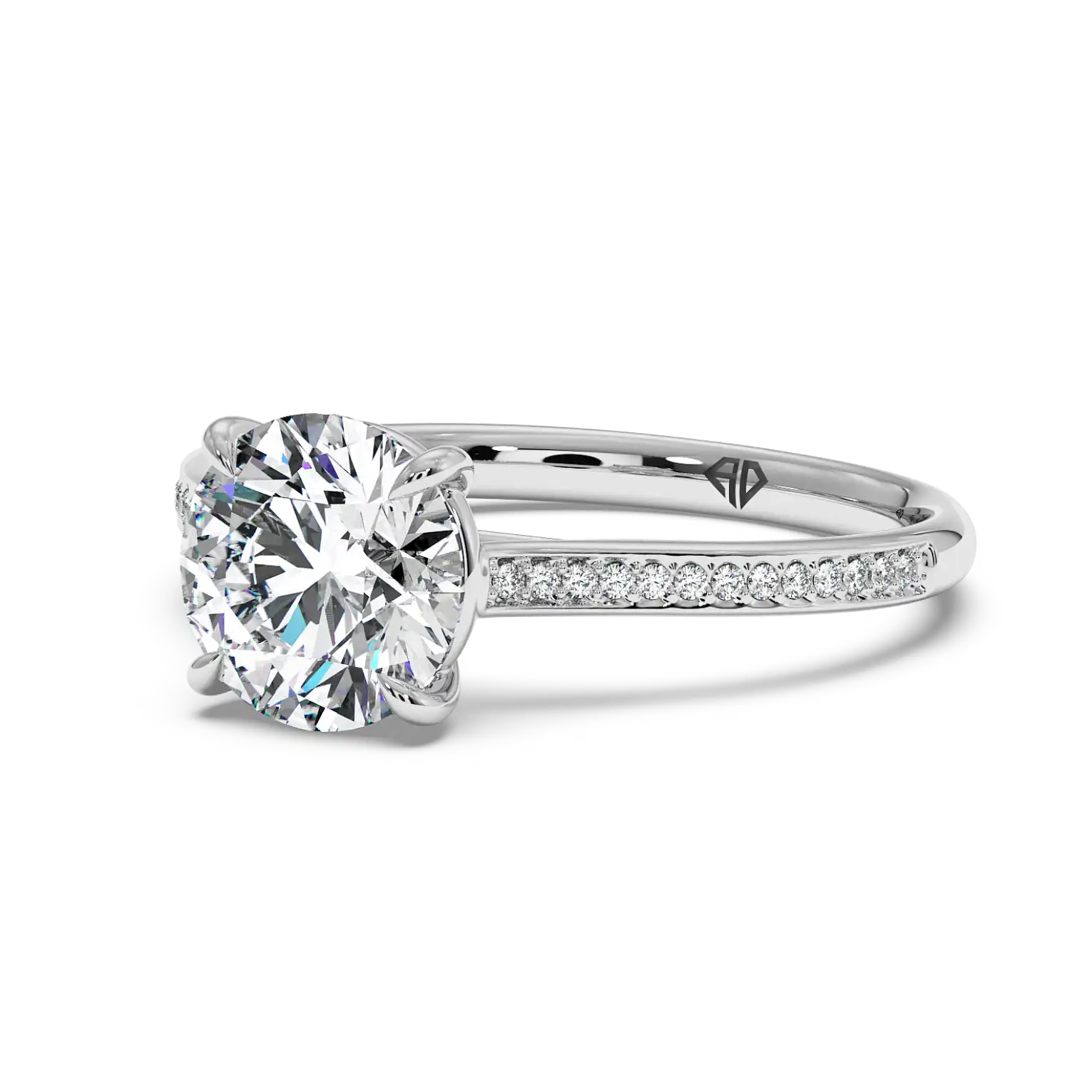 Platinum Poppy Pave Engagement Ring