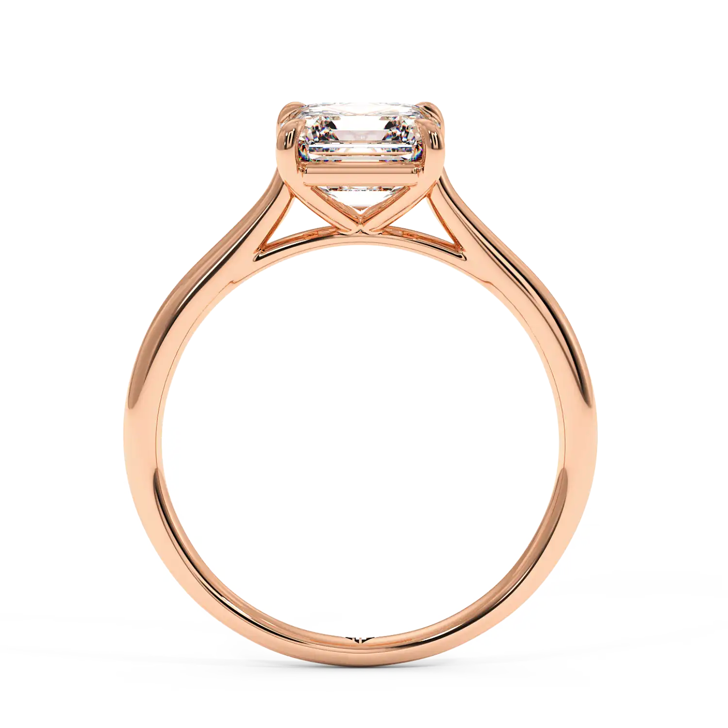 18K Rose Gold Poppy Plain Shank Engagement Ring