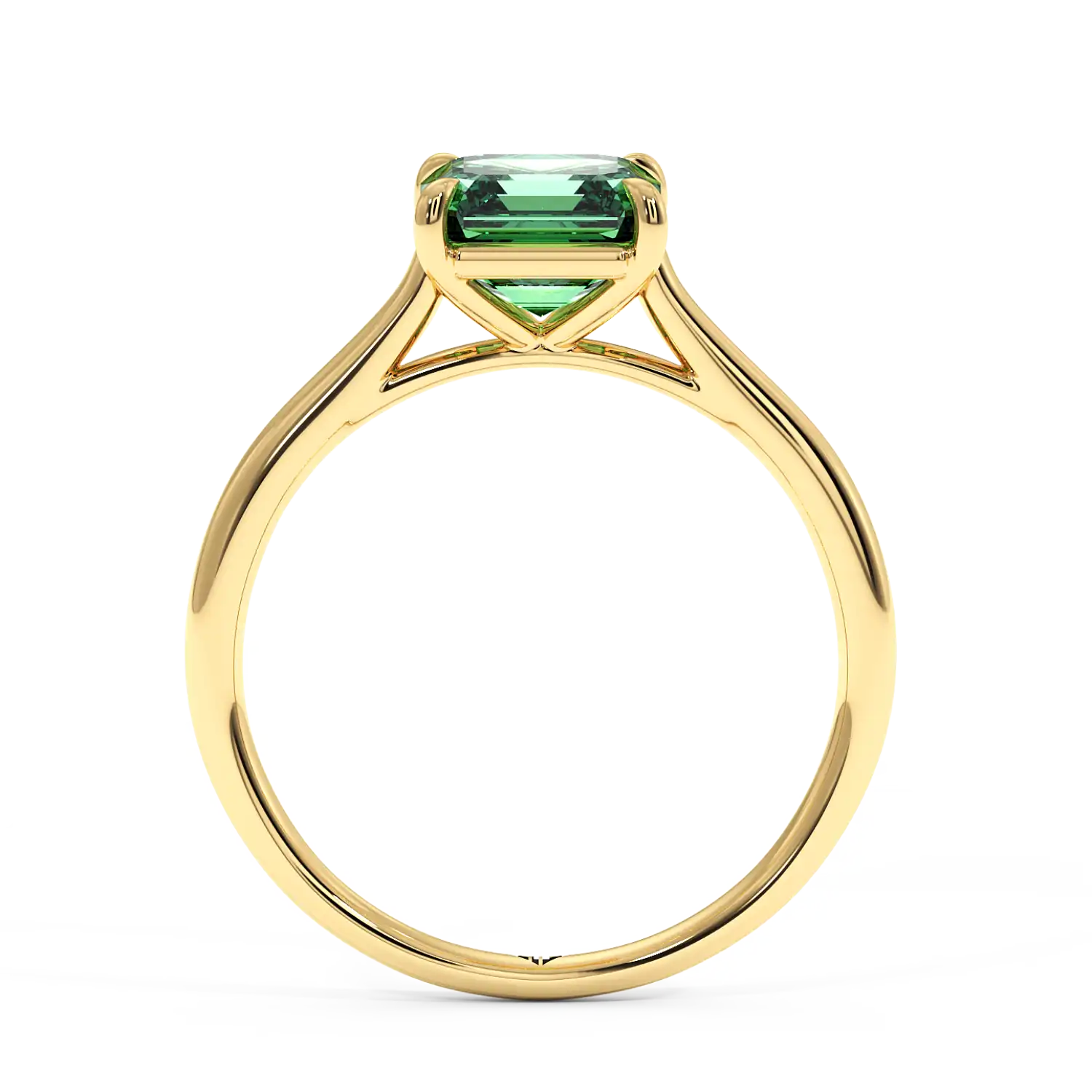 18K Yellow Gold Poppy Plain Shank Engagement Ring