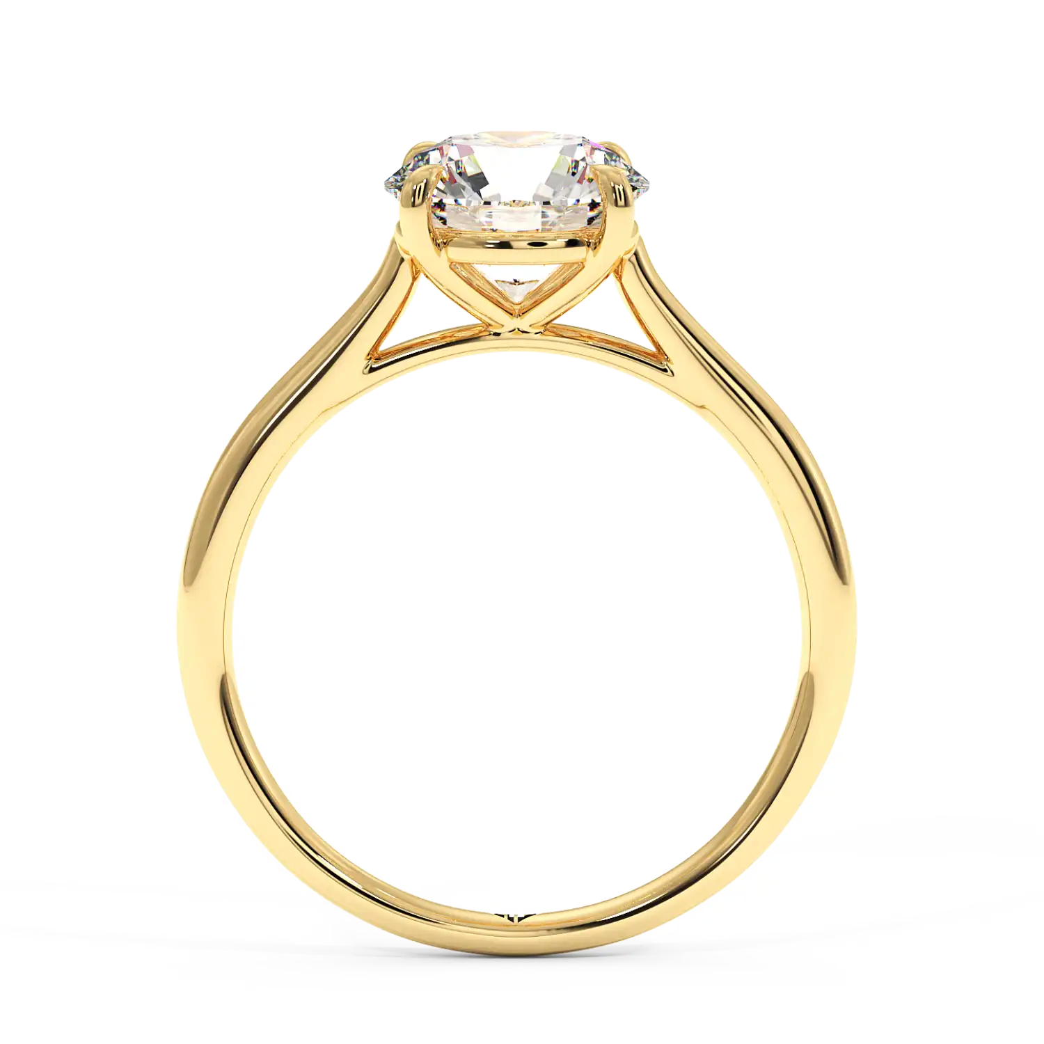 18K Yellow Gold Poppy Plain Shank Engagement Ring