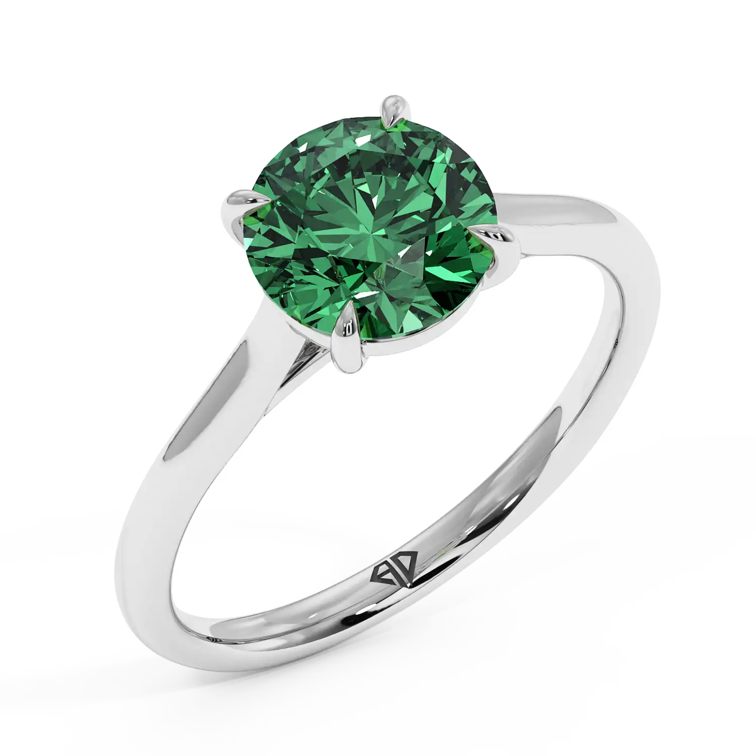 Platinum Poppy Plain Shank Engagement Ring