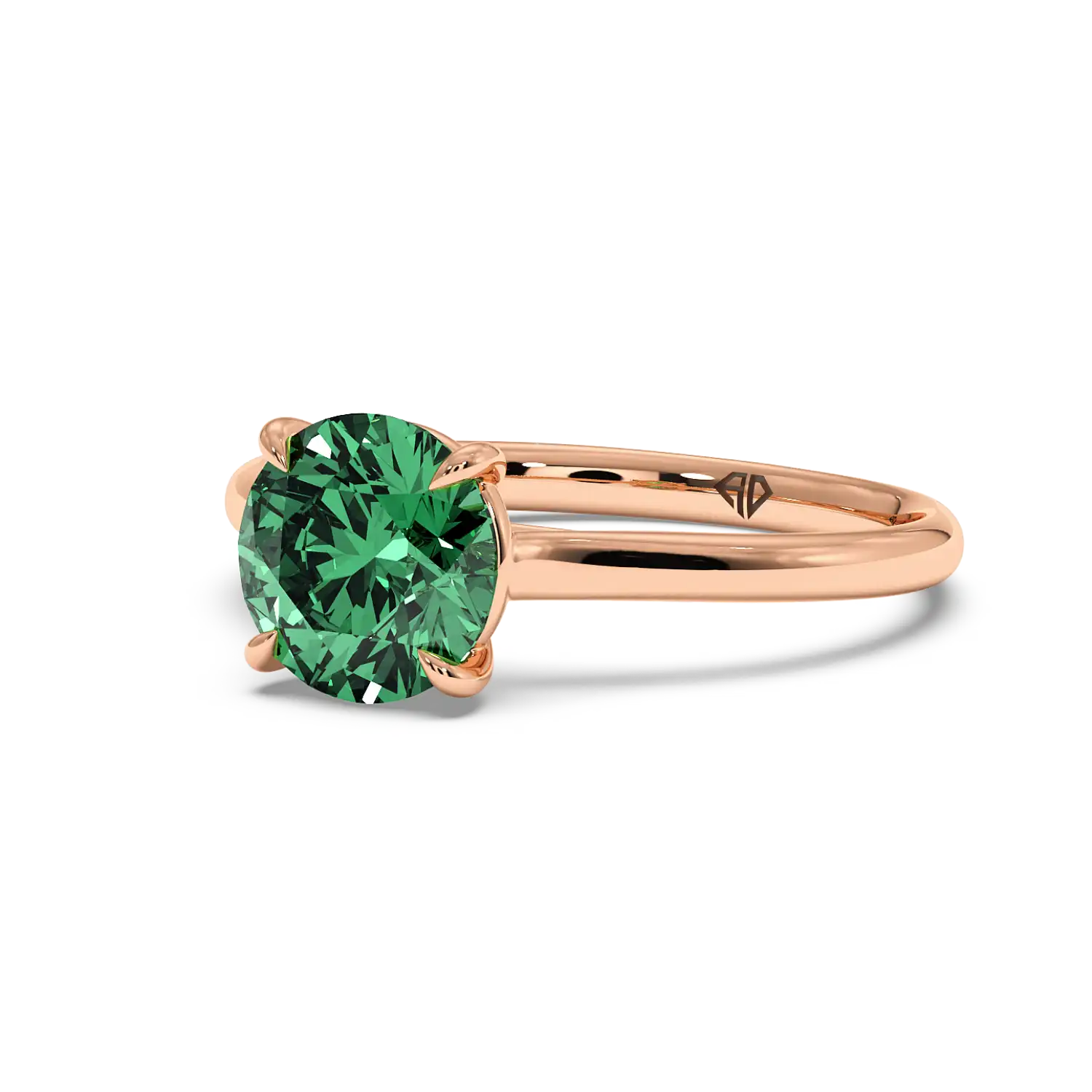 18K Rose Gold Poppy Plain Shank Engagement Ring