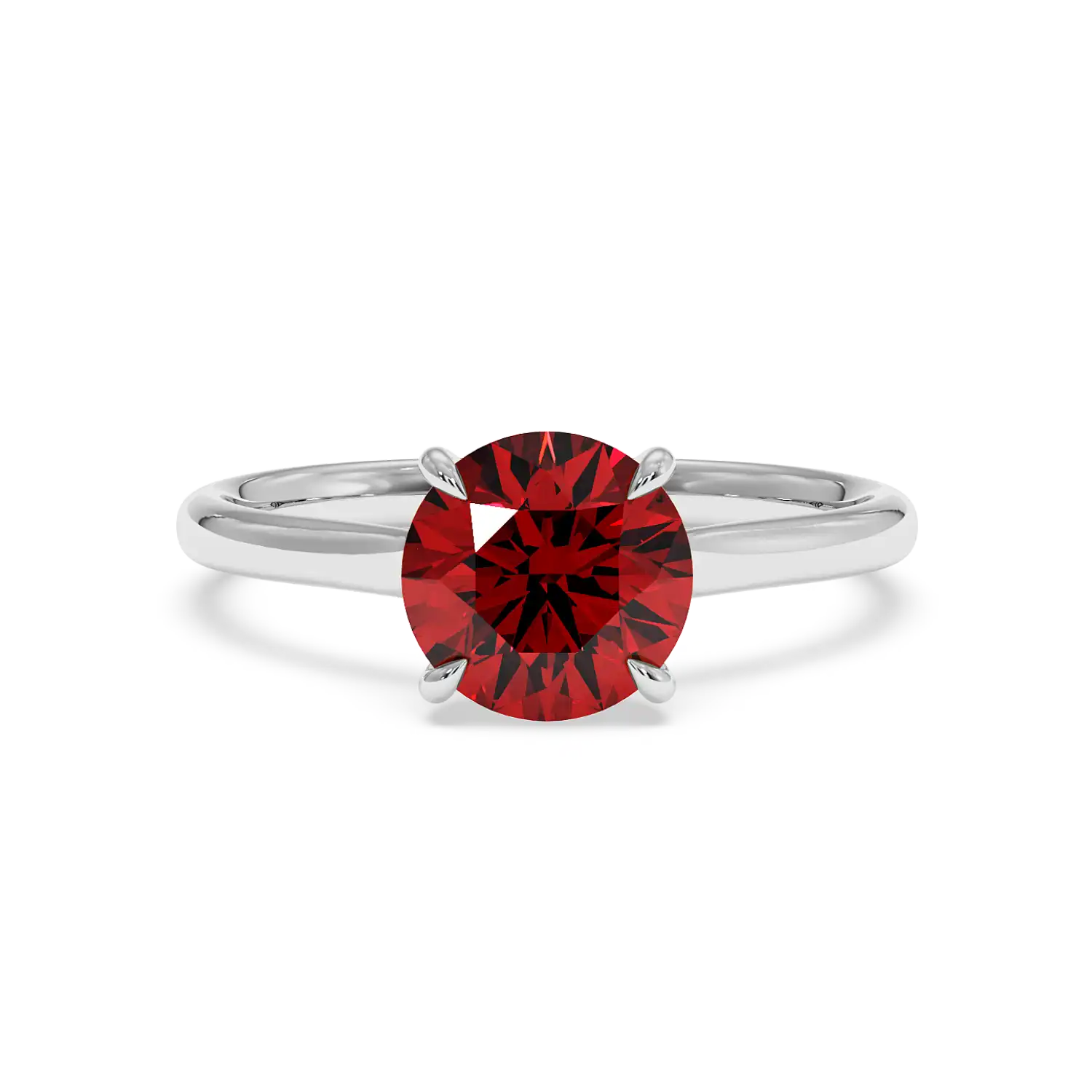 Platinum Poppy Plain Shank Engagement Ring