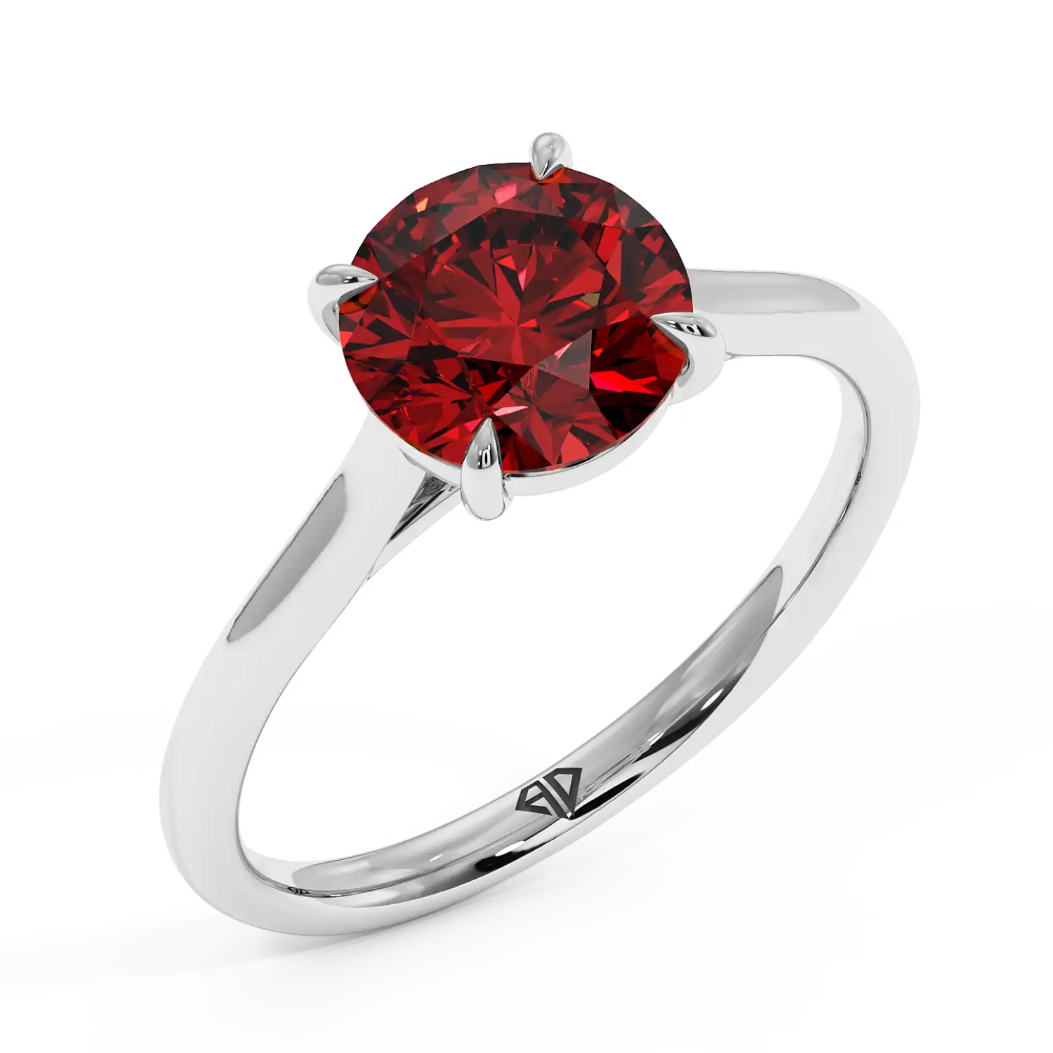 Platinum Poppy Plain Shank Engagement Ring