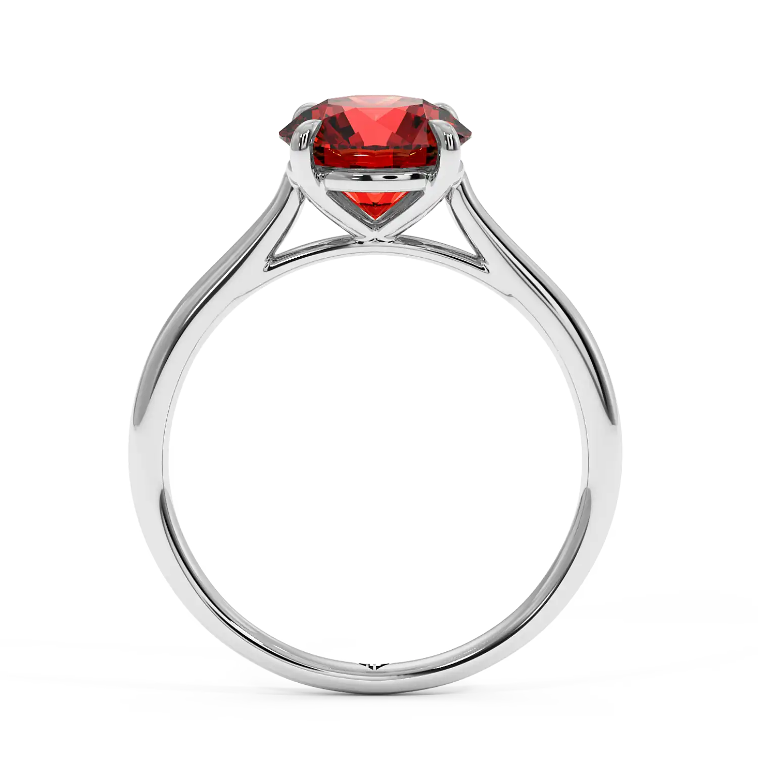 Platinum Poppy Plain Shank Engagement Ring