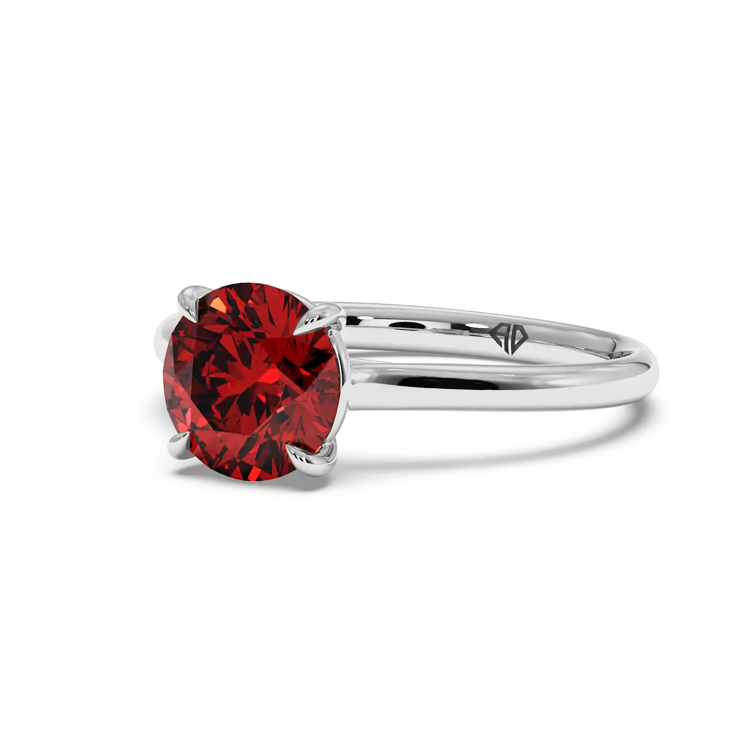 Platinum Poppy Plain Shank Engagement Ring