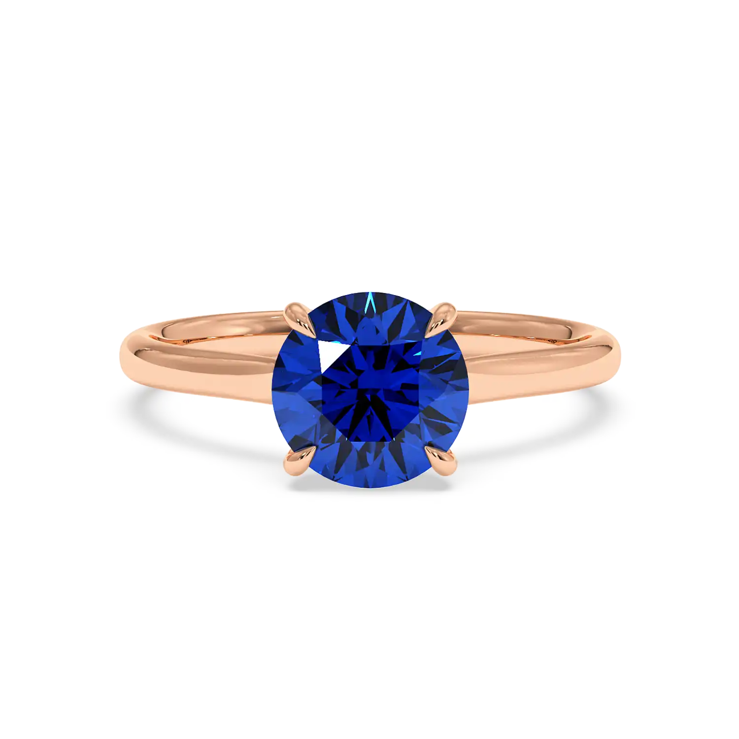 18K Rose Gold Poppy Plain Shank Engagement Ring