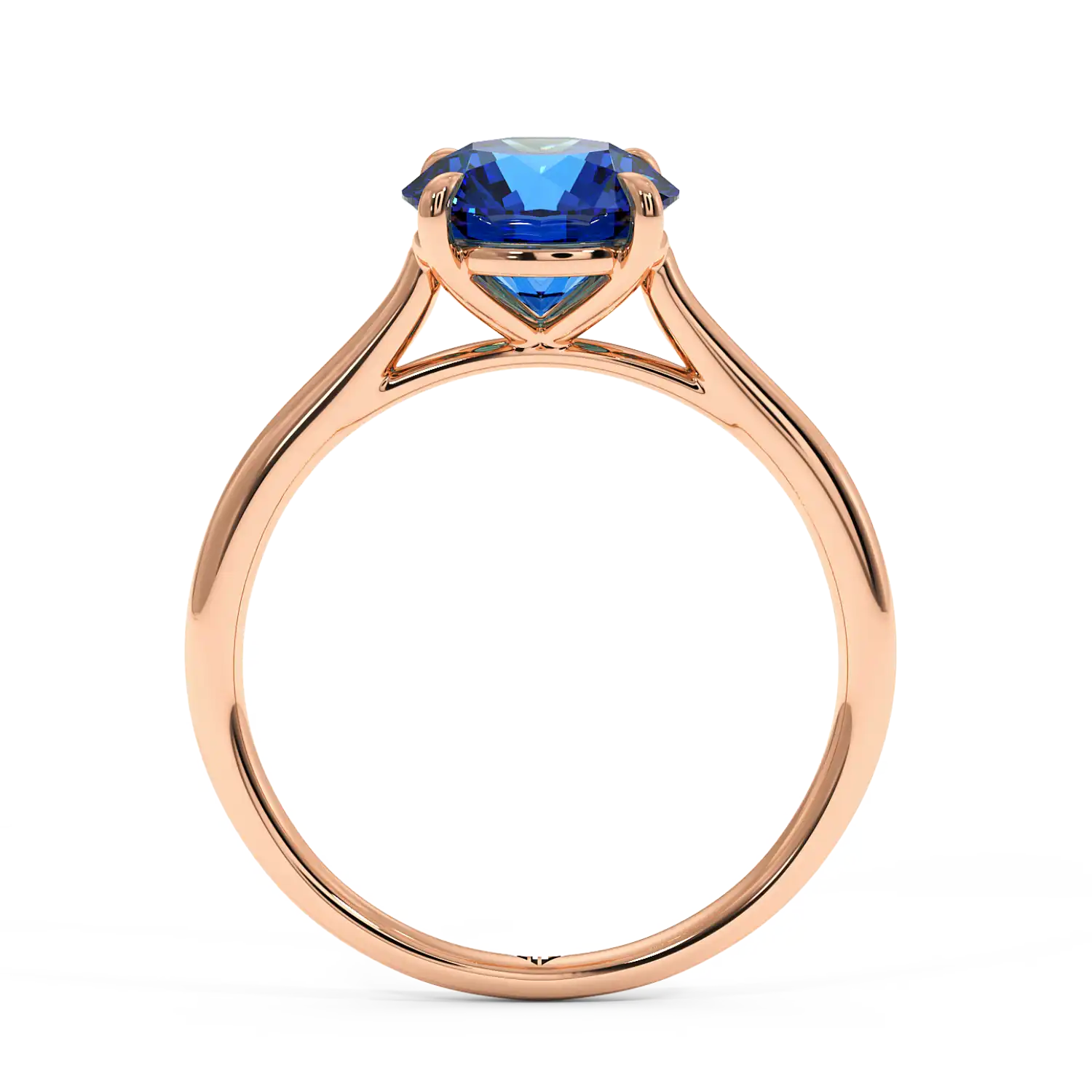 18K Rose Gold Poppy Plain Shank Engagement Ring