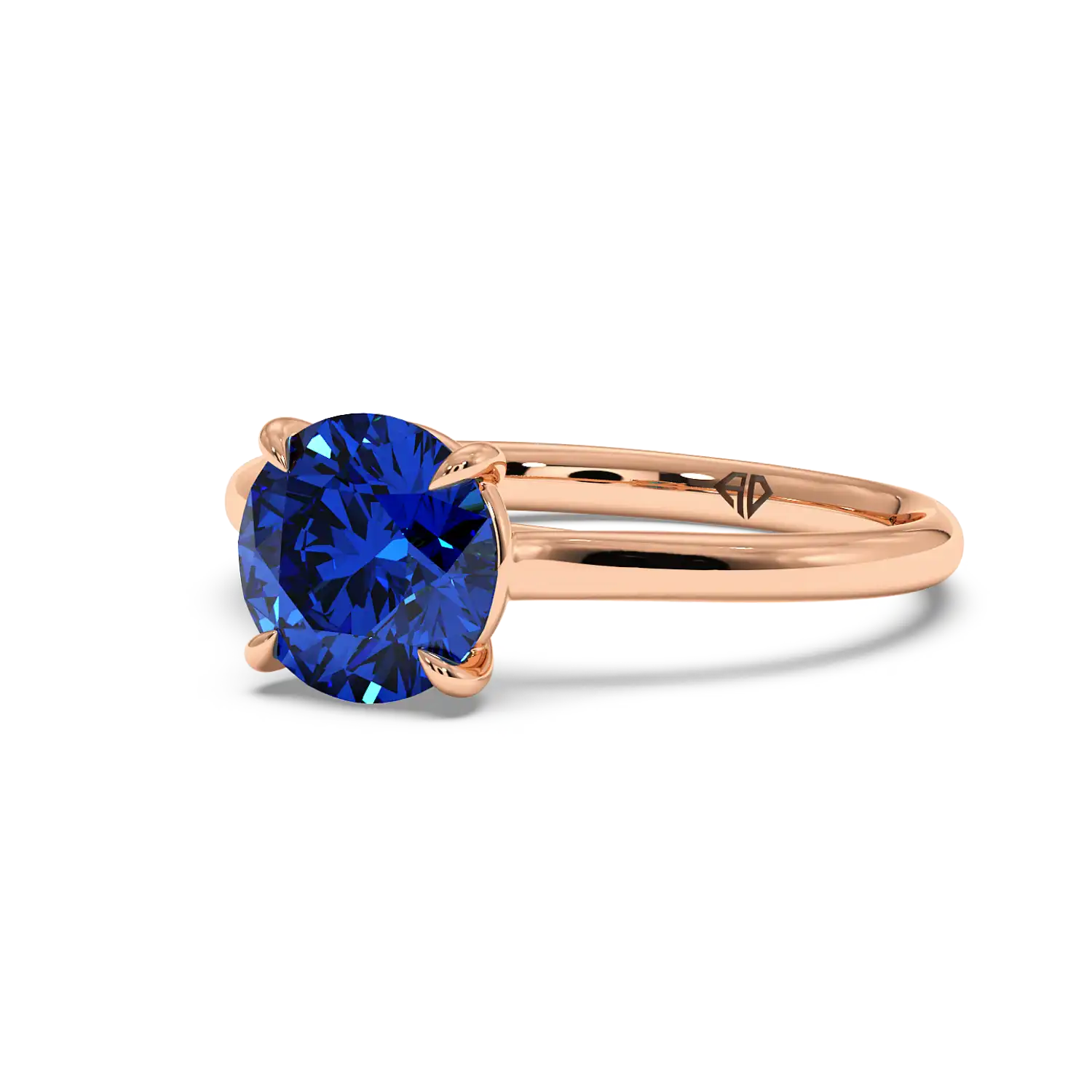 18K Rose Gold Poppy Plain Shank Engagement Ring