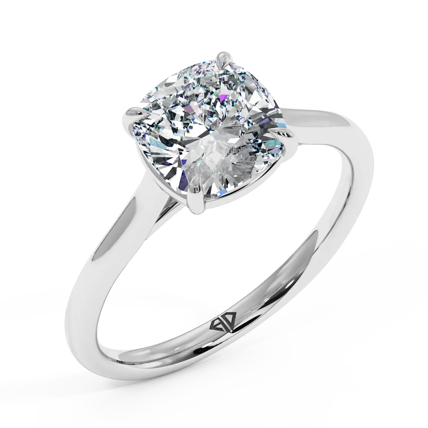 Platinum Poppy Plain Shank Engagement Ring