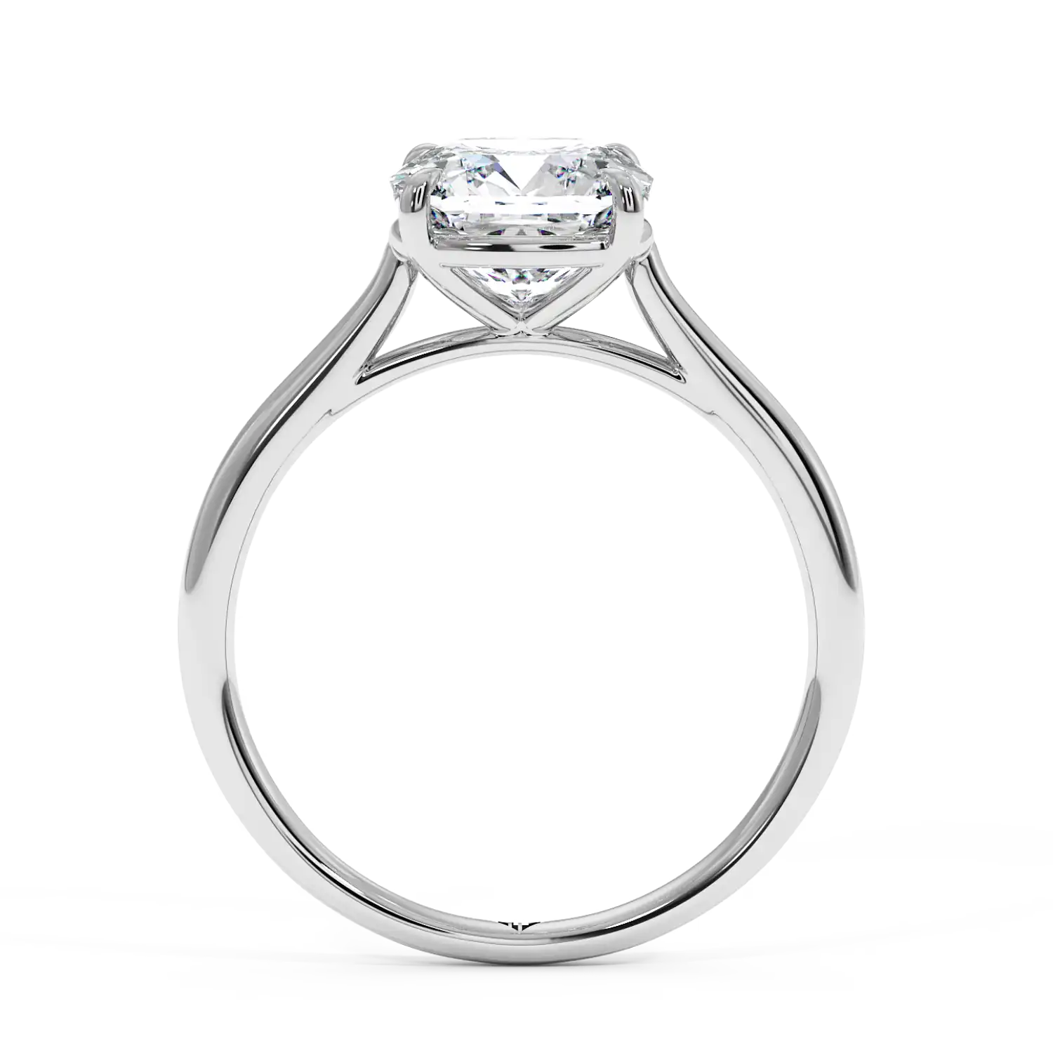 Platinum Poppy Plain Shank Engagement Ring