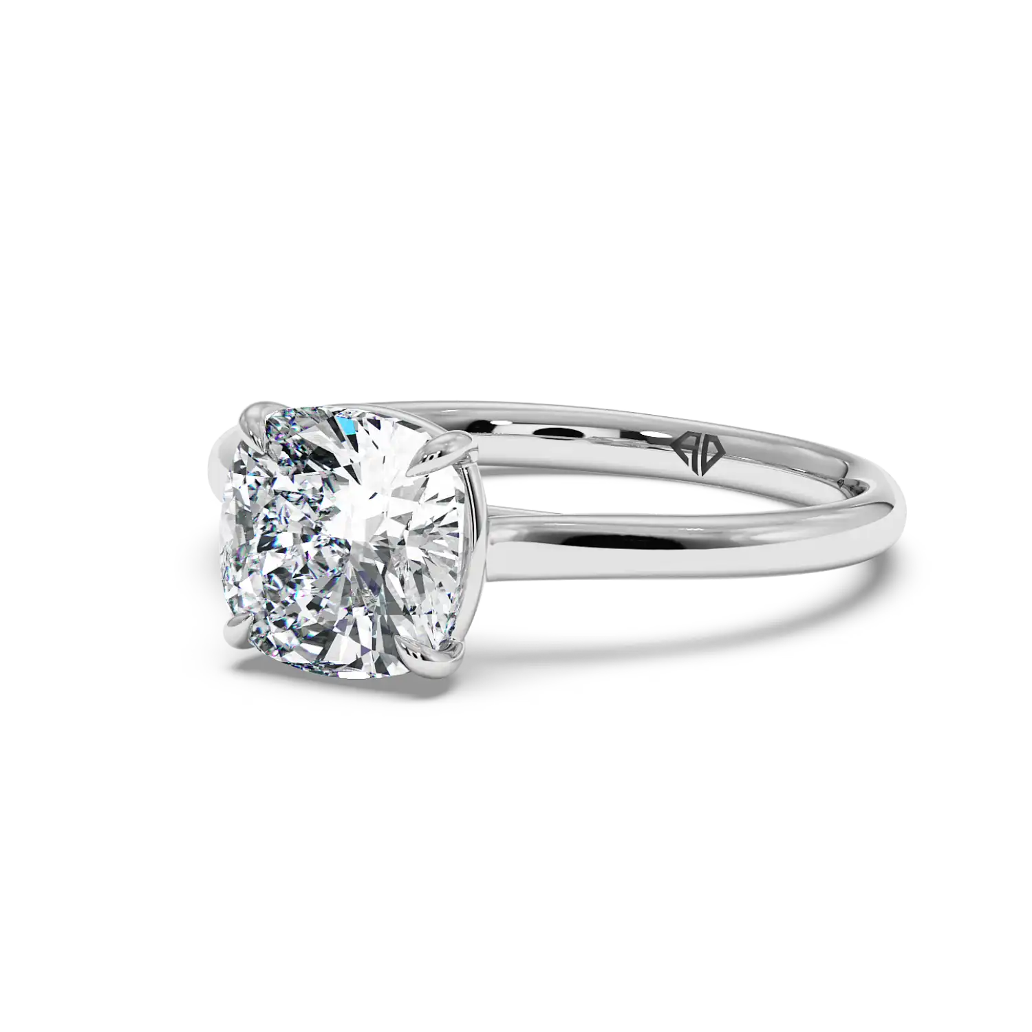 Platinum Poppy Plain Shank Engagement Ring