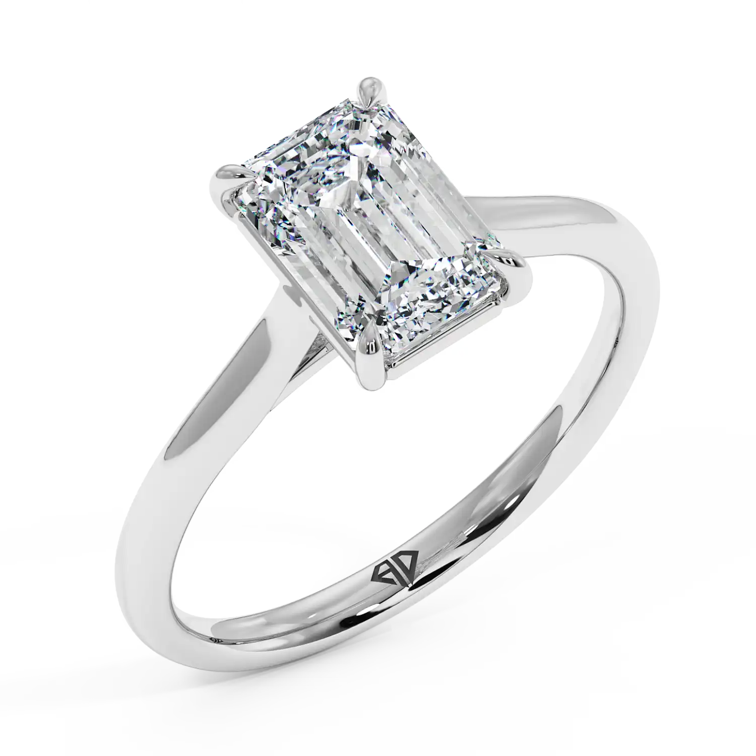 Platinum Poppy Plain Shank Engagement Ring