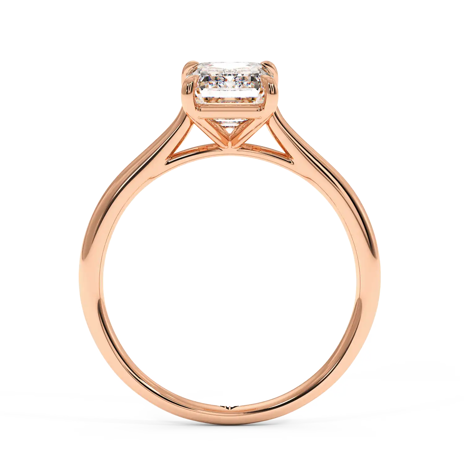 18K Rose Gold Poppy Plain Shank Engagement Ring