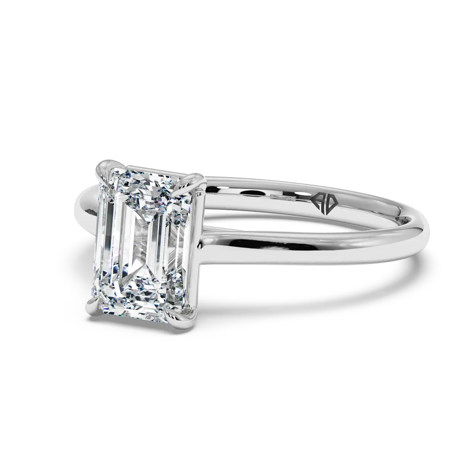 Platinum Poppy Plain Shank Engagement Ring