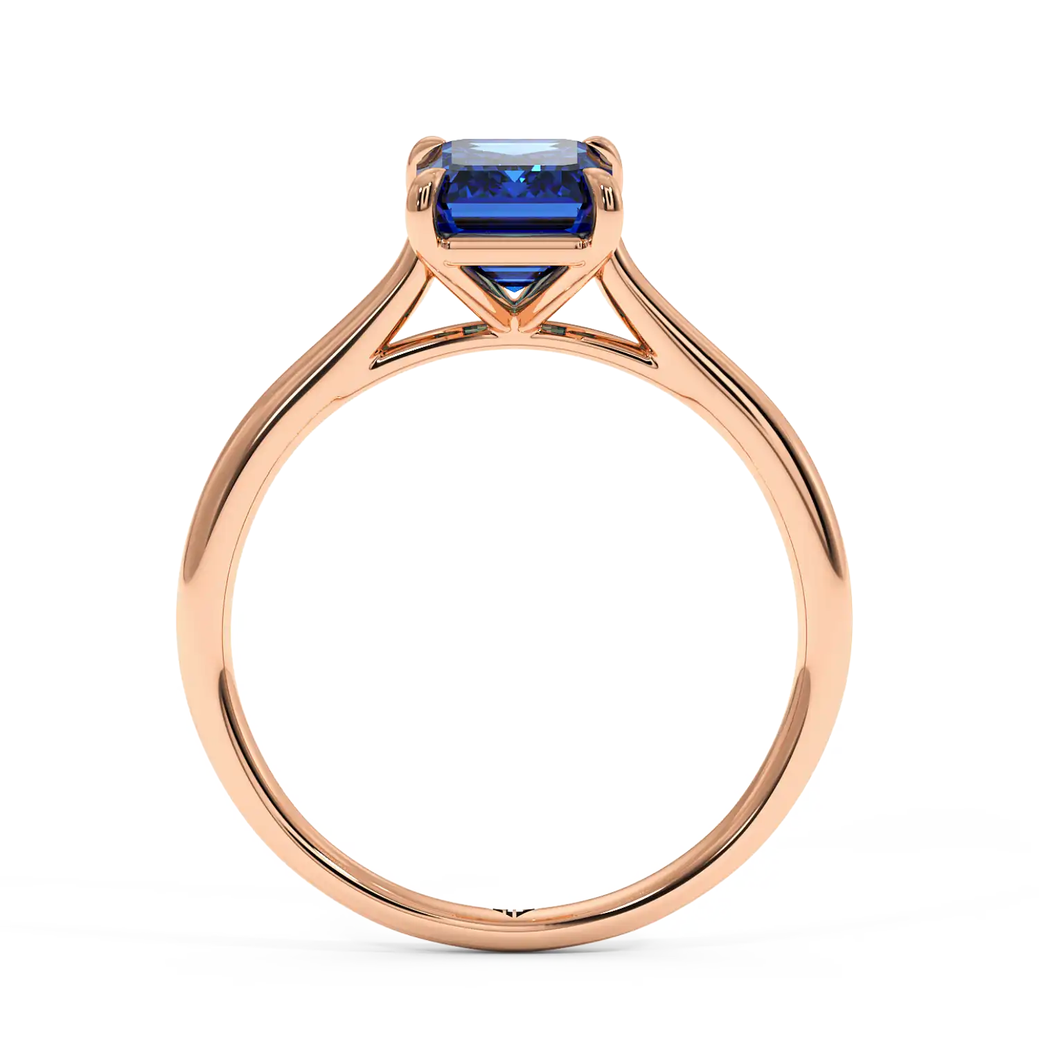 18K Rose Gold Poppy Plain Shank Engagement Ring