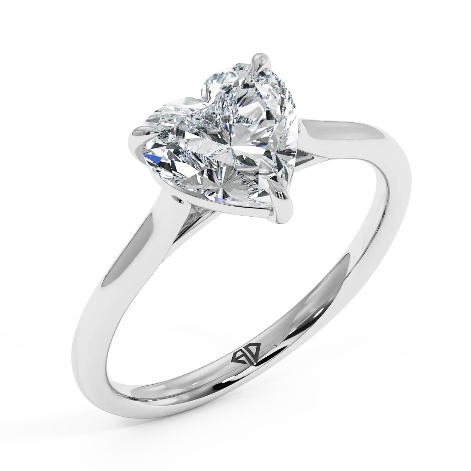 Platinum Poppy Plain Shank Engagement Ring