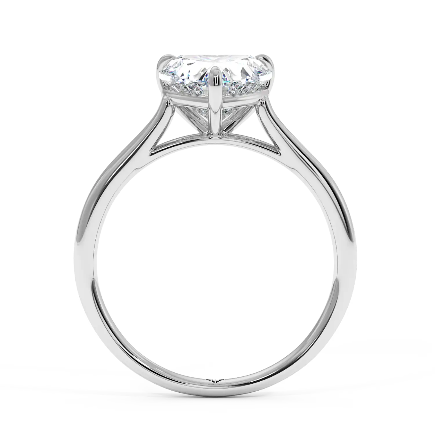 Platinum Poppy Plain Shank Engagement Ring