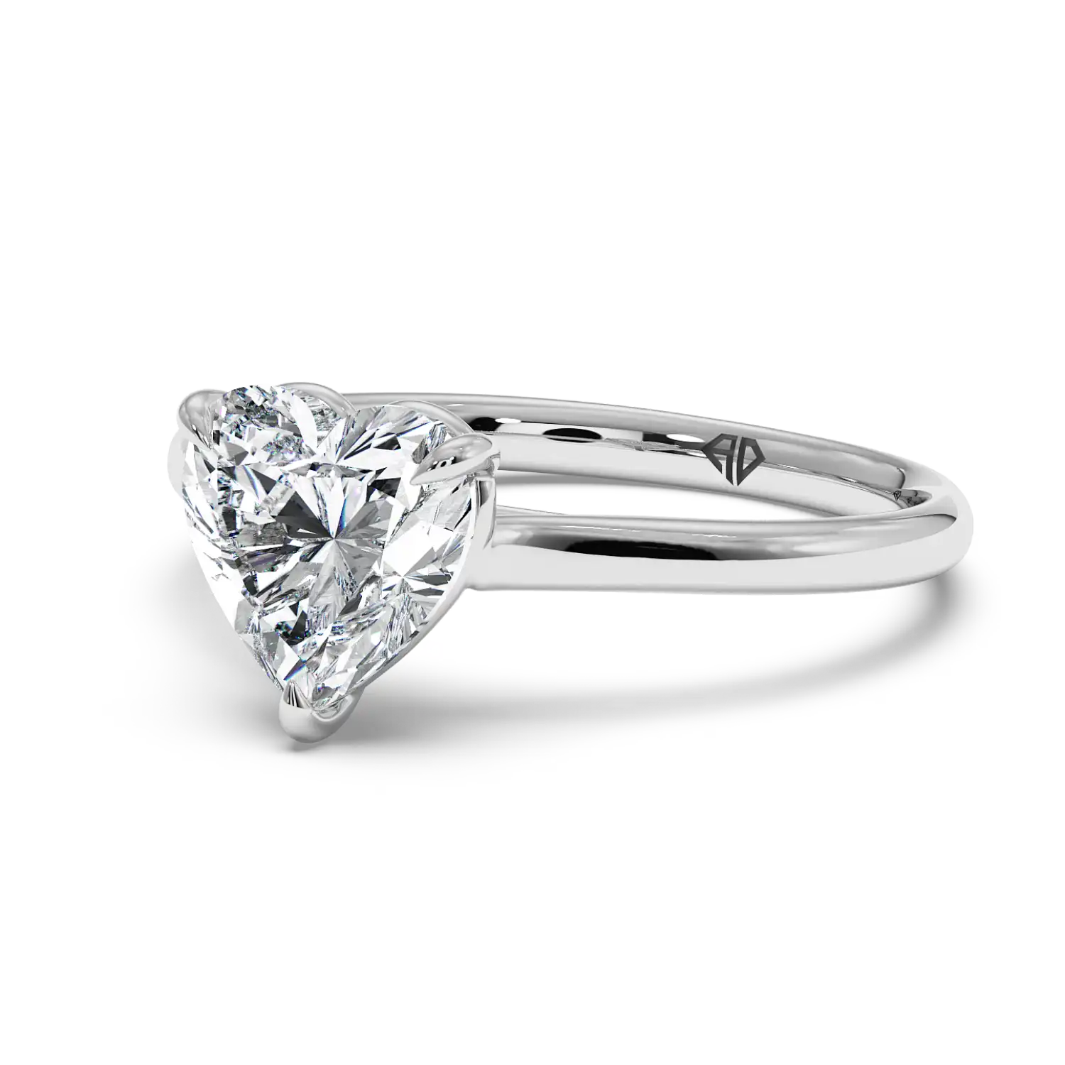 Platinum Poppy Plain Shank Engagement Ring