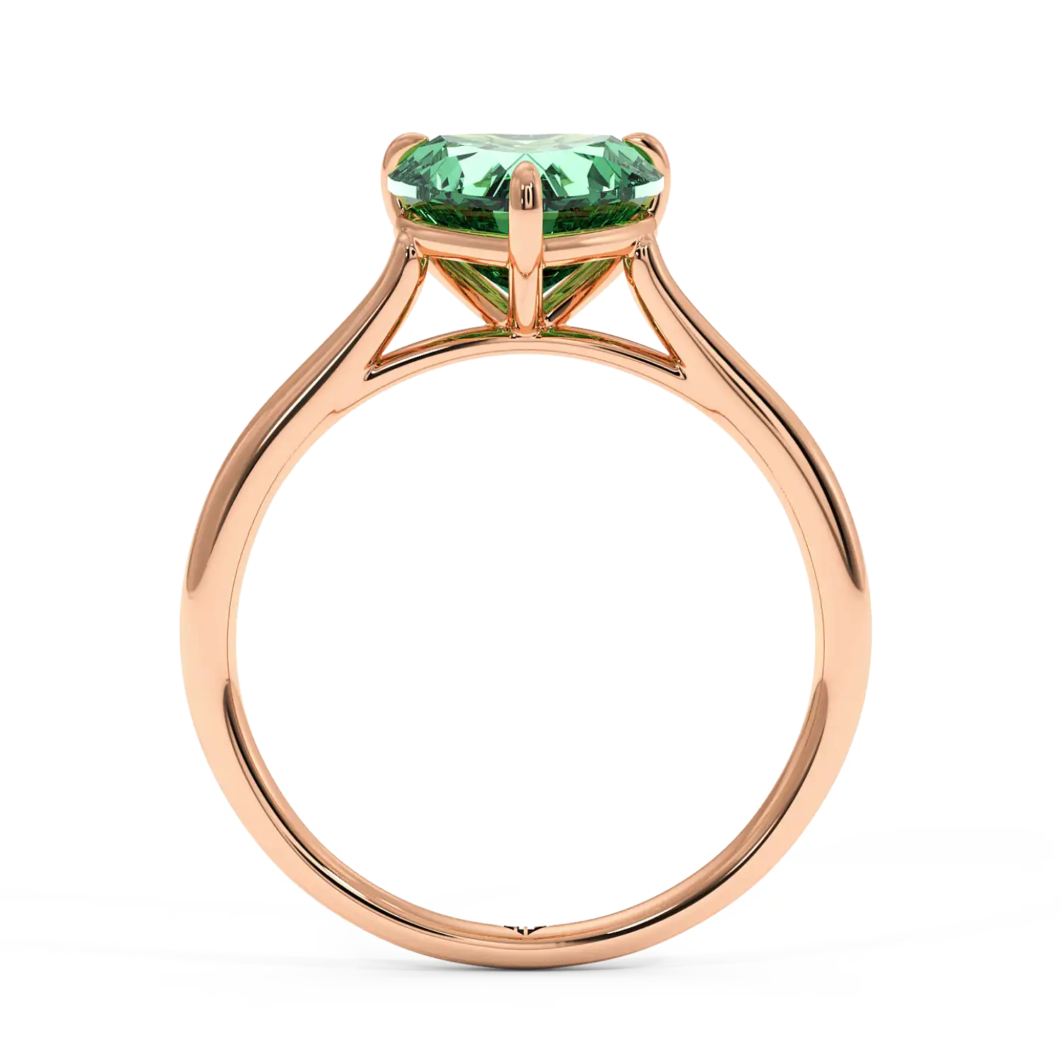 18K Rose Gold Poppy Plain Shank Engagement Ring