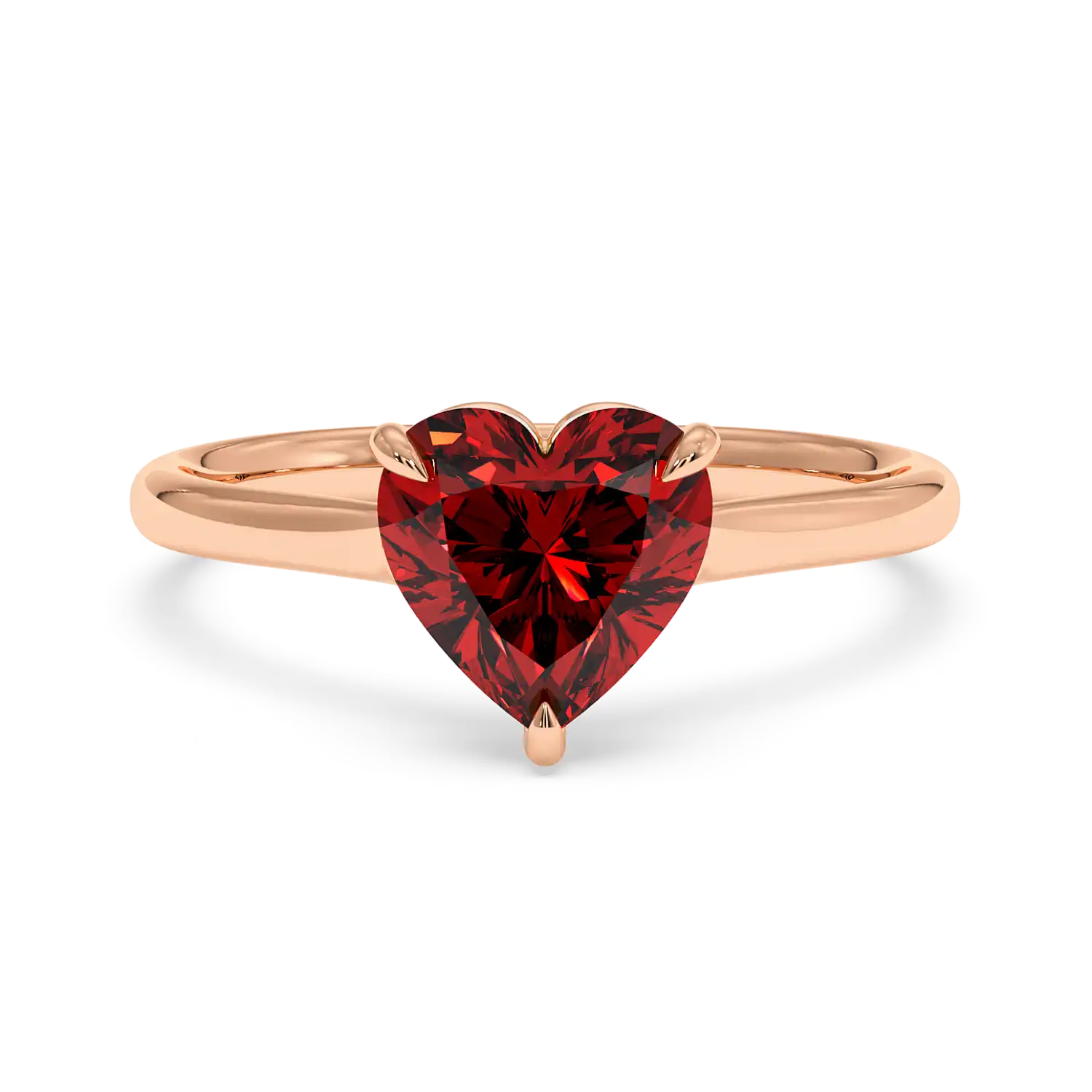 18K Rose Gold Poppy Plain Shank Engagement Ring