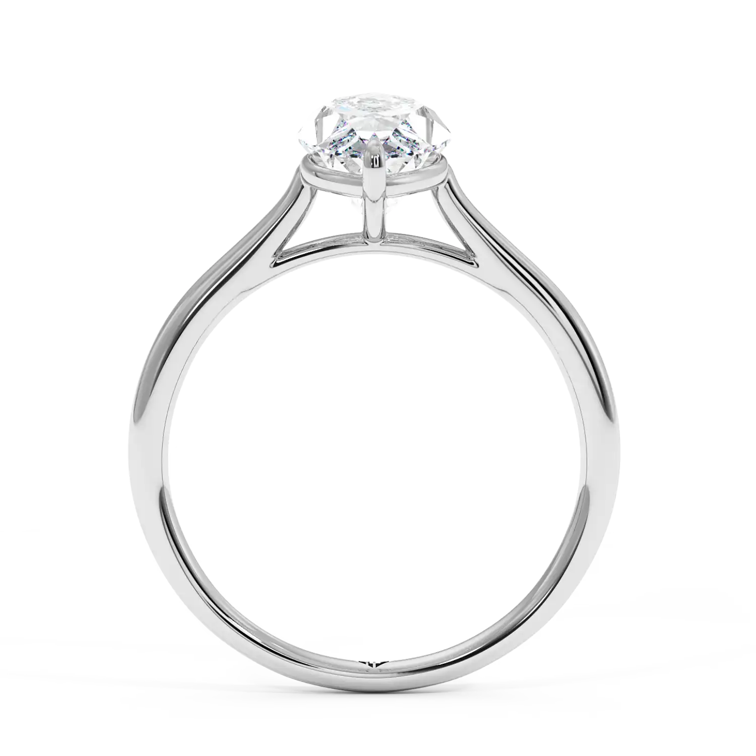 Platinum Poppy Plain Shank Engagement Ring