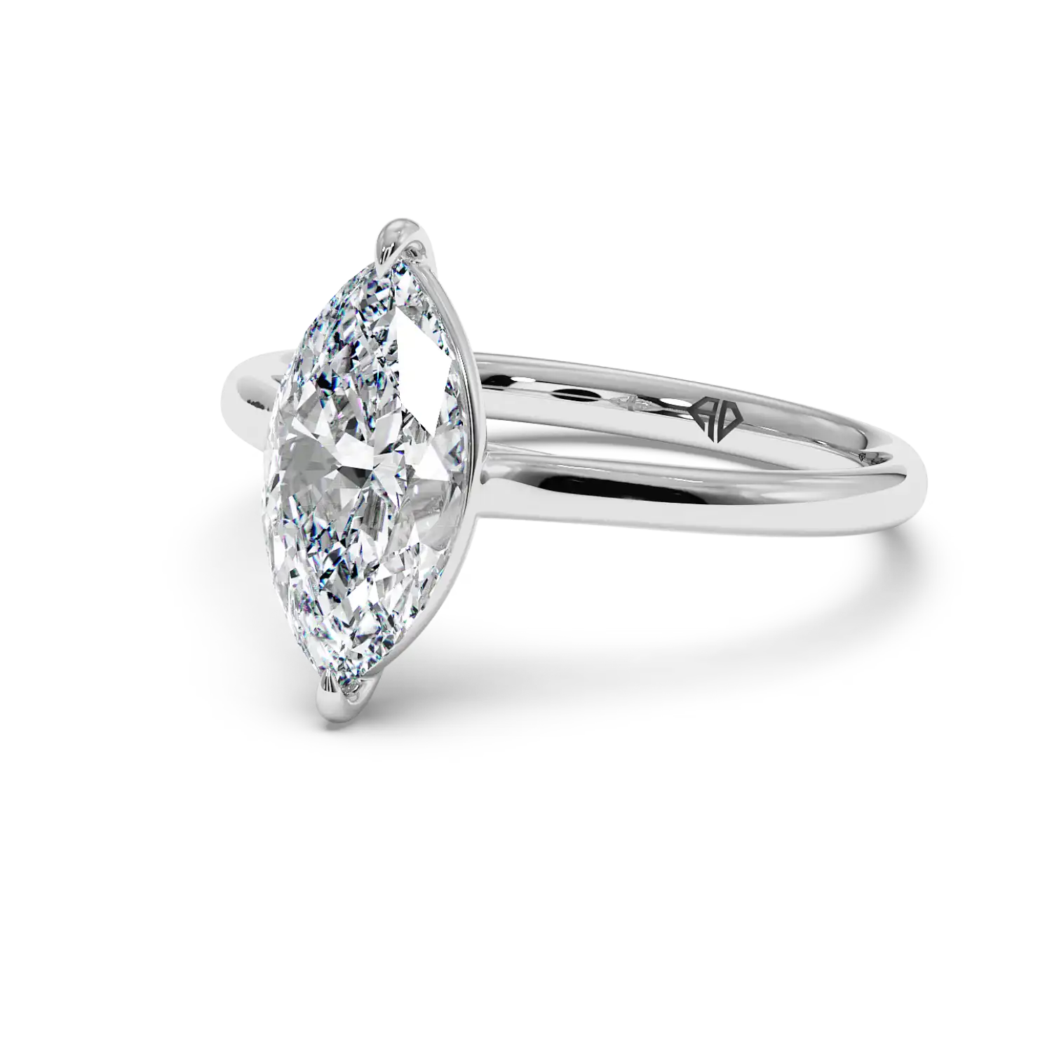 Platinum Poppy Plain Shank Engagement Ring