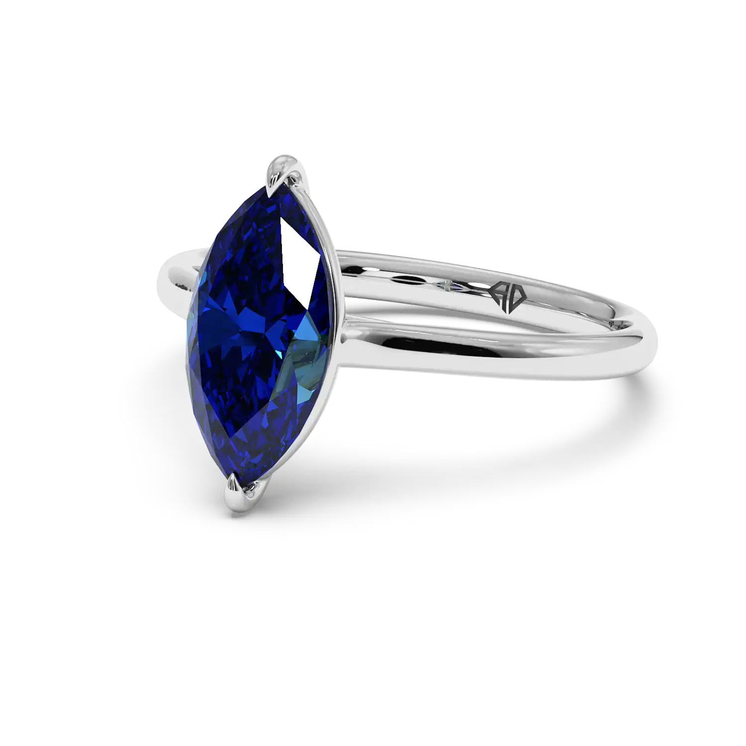 Platinum Poppy Plain Shank Engagement Ring