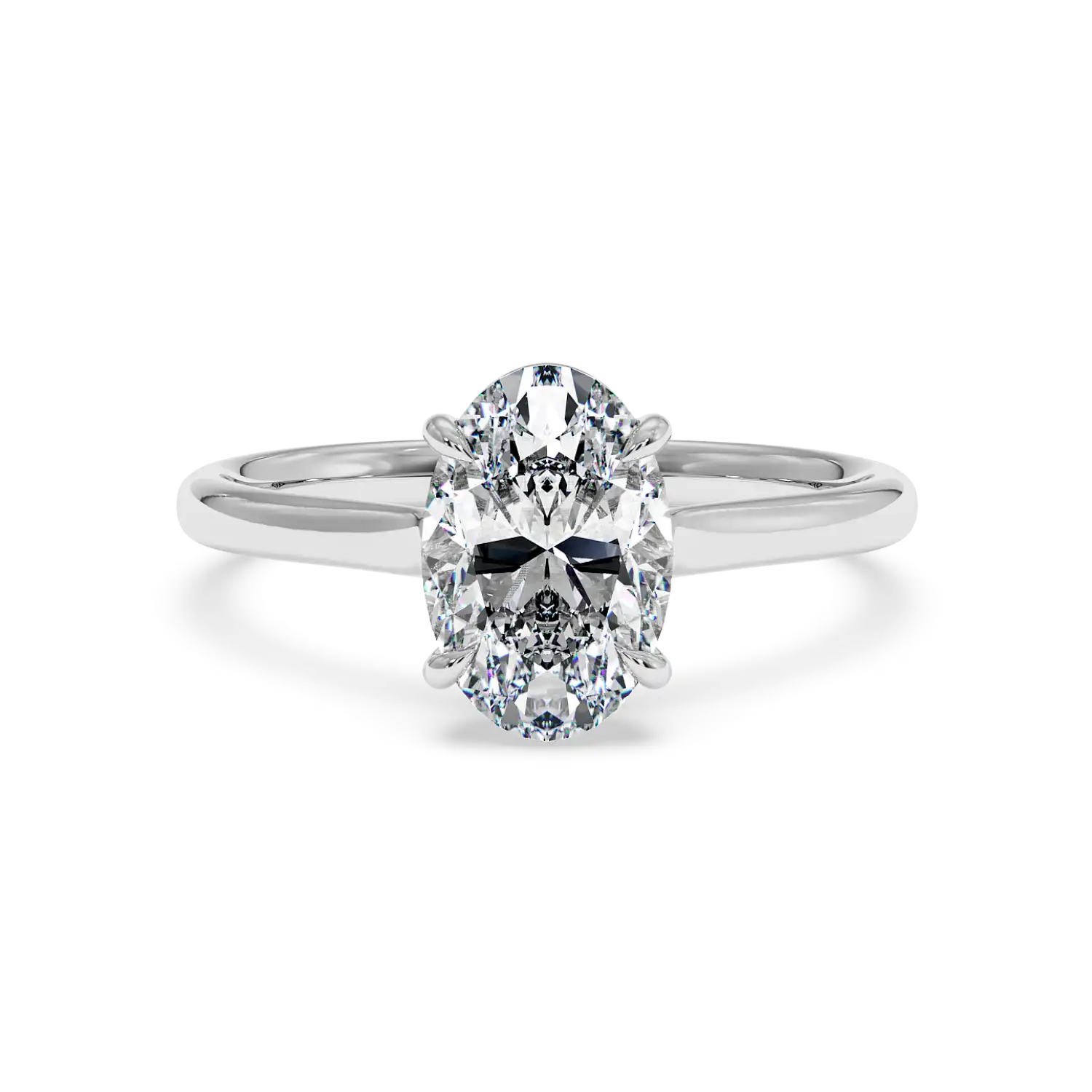 18K White Gold Poppy Plain Shank Engagement Ring