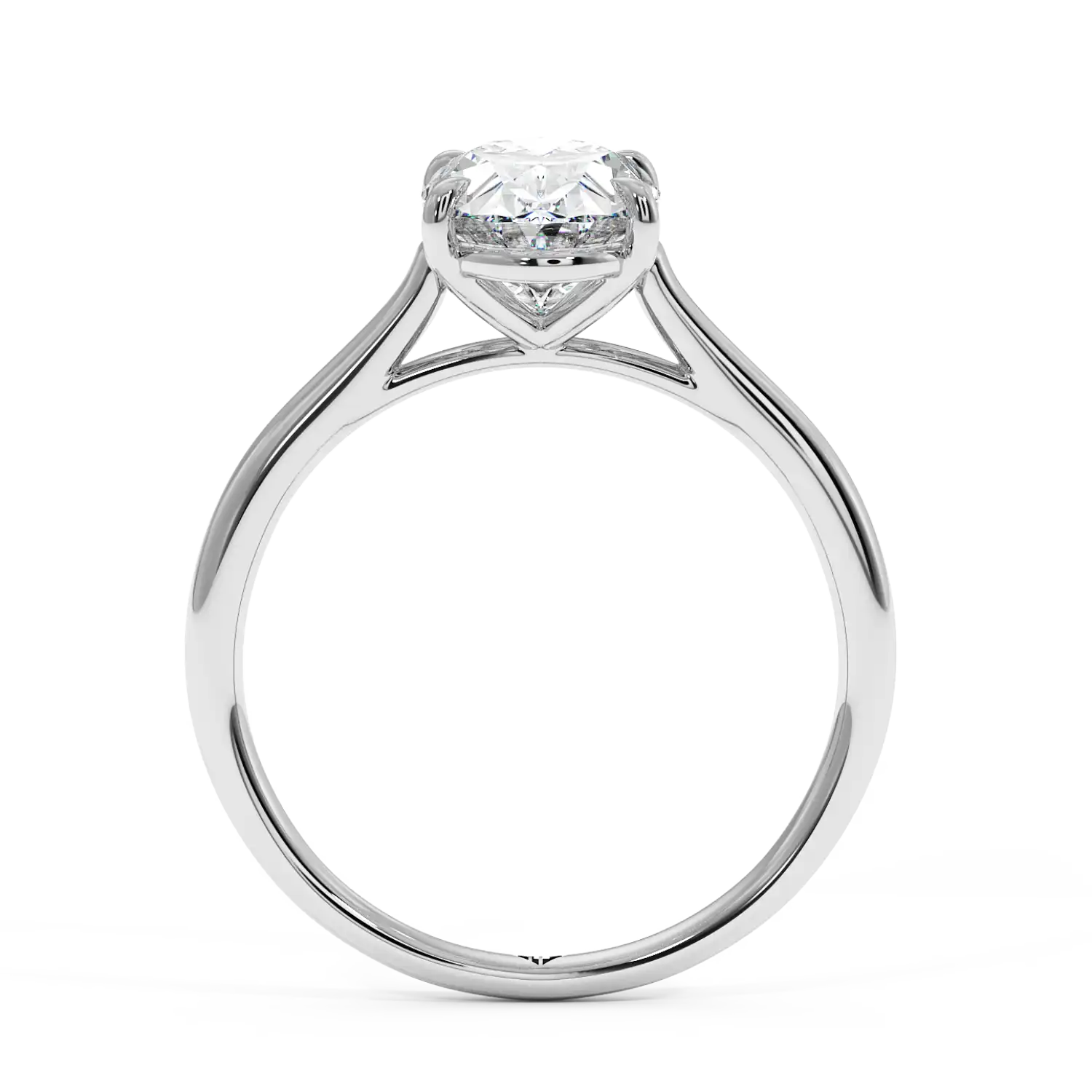 18K White Gold Poppy Plain Shank Engagement Ring