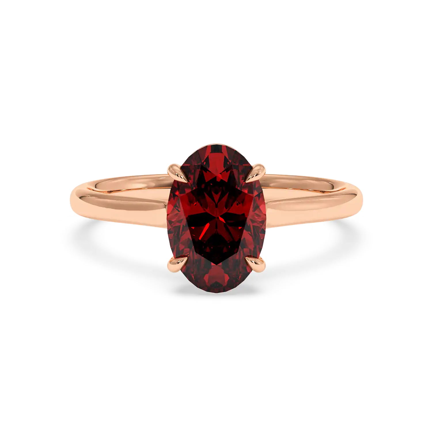 18K Rose Gold Poppy Plain Shank Engagement Ring