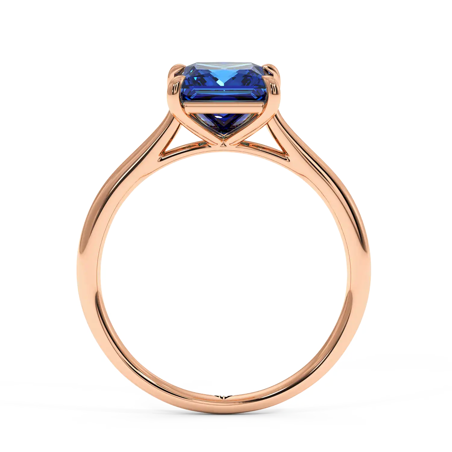 18K Rose Gold Poppy Plain Shank Engagement Ring