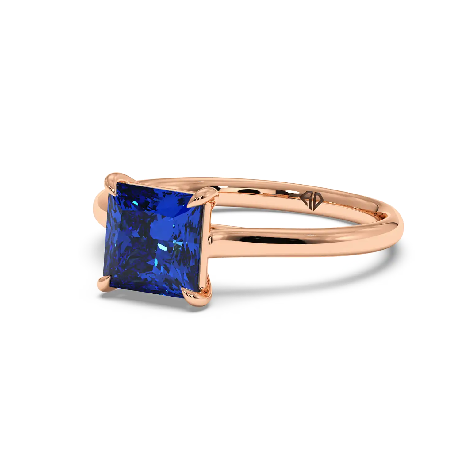 18K Rose Gold Poppy Plain Shank Engagement Ring