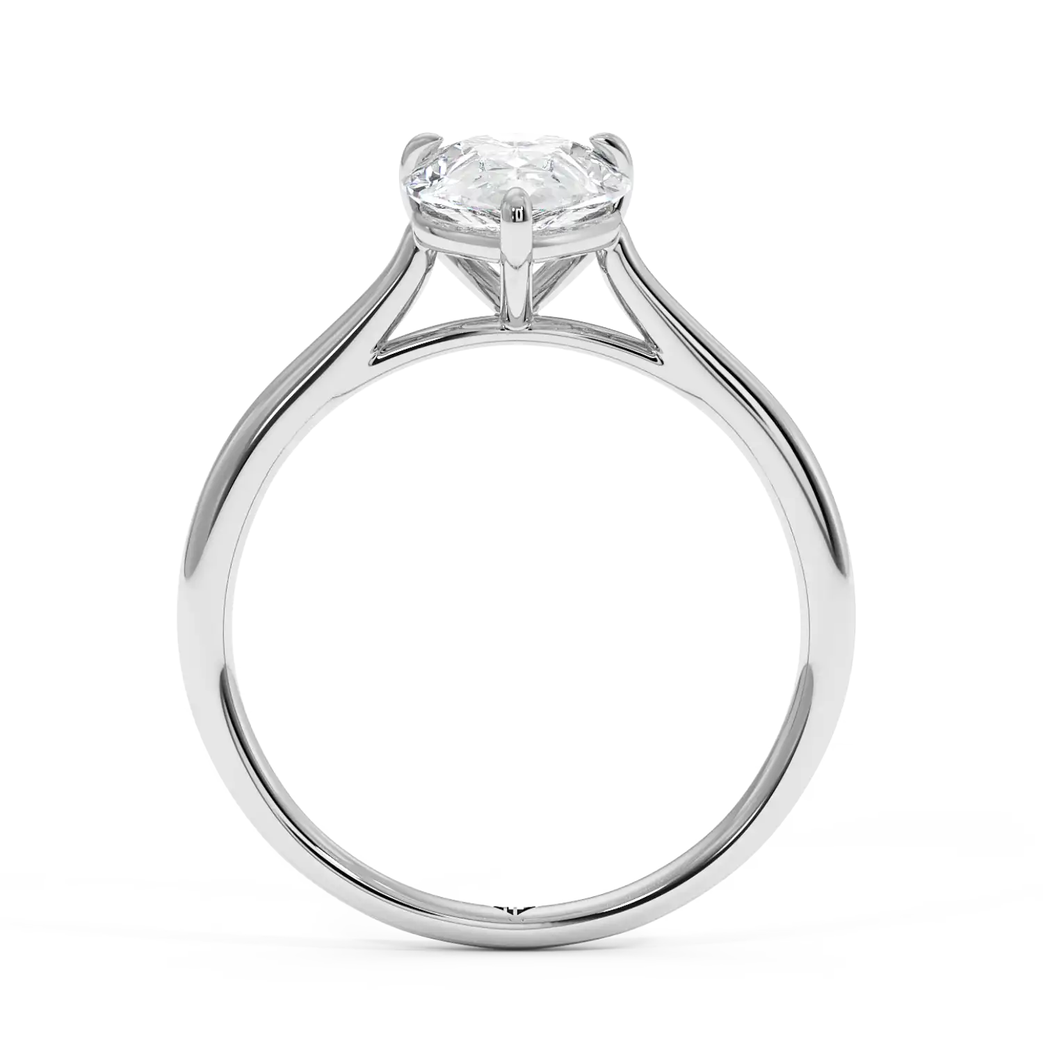 18K White Gold Poppy Plain Shank Engagement Ring