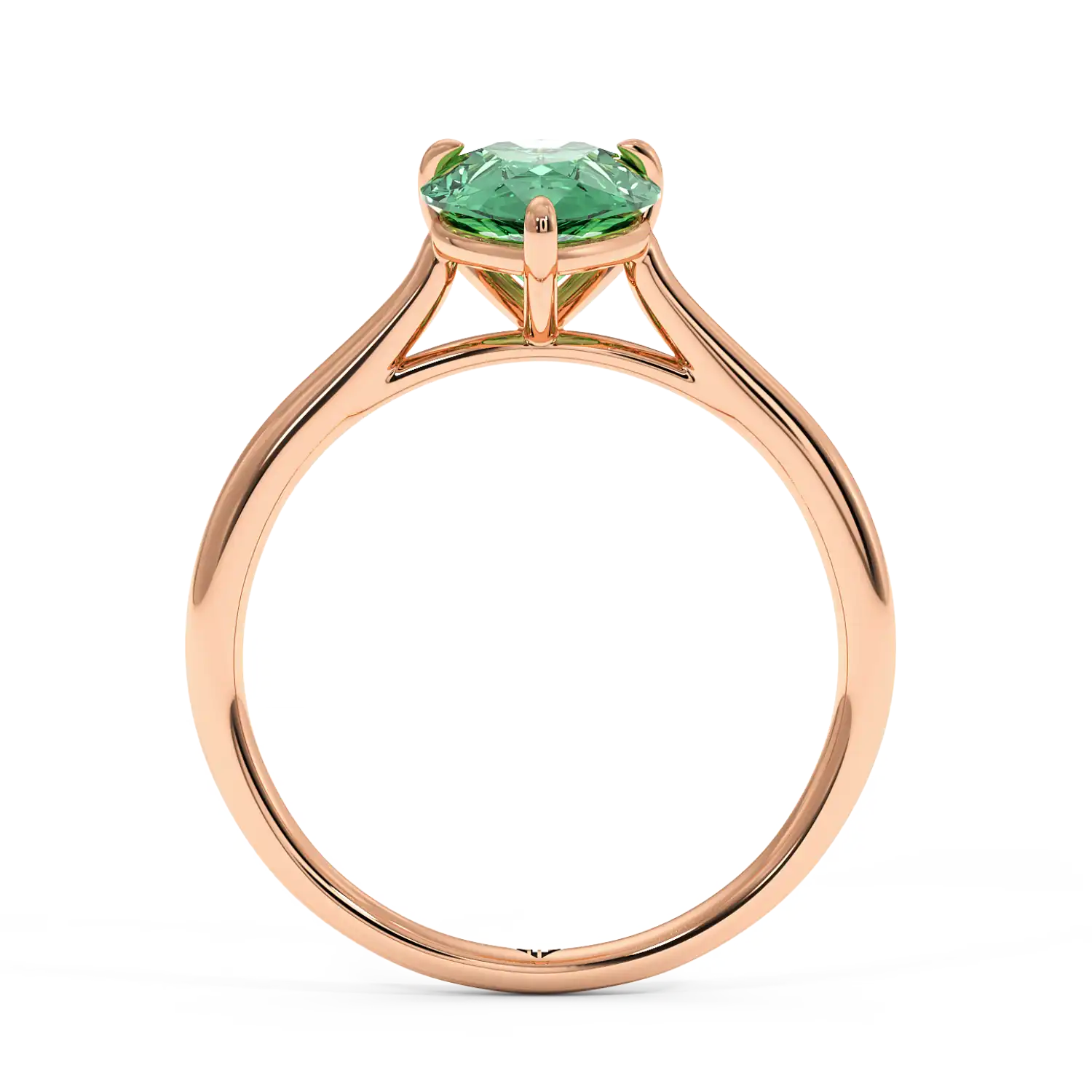 18K Rose Gold Poppy Plain Shank Engagement Ring