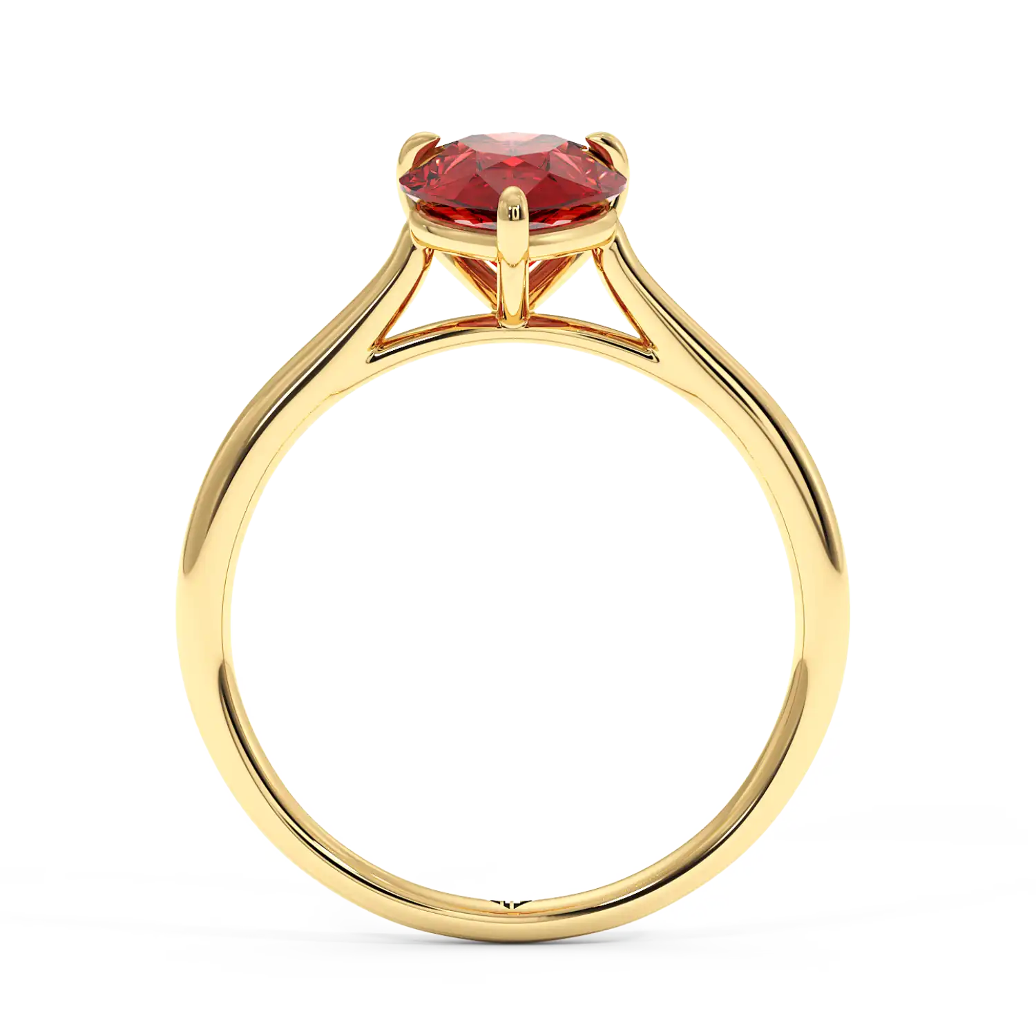 18K Yellow Gold Poppy Plain Shank Engagement Ring