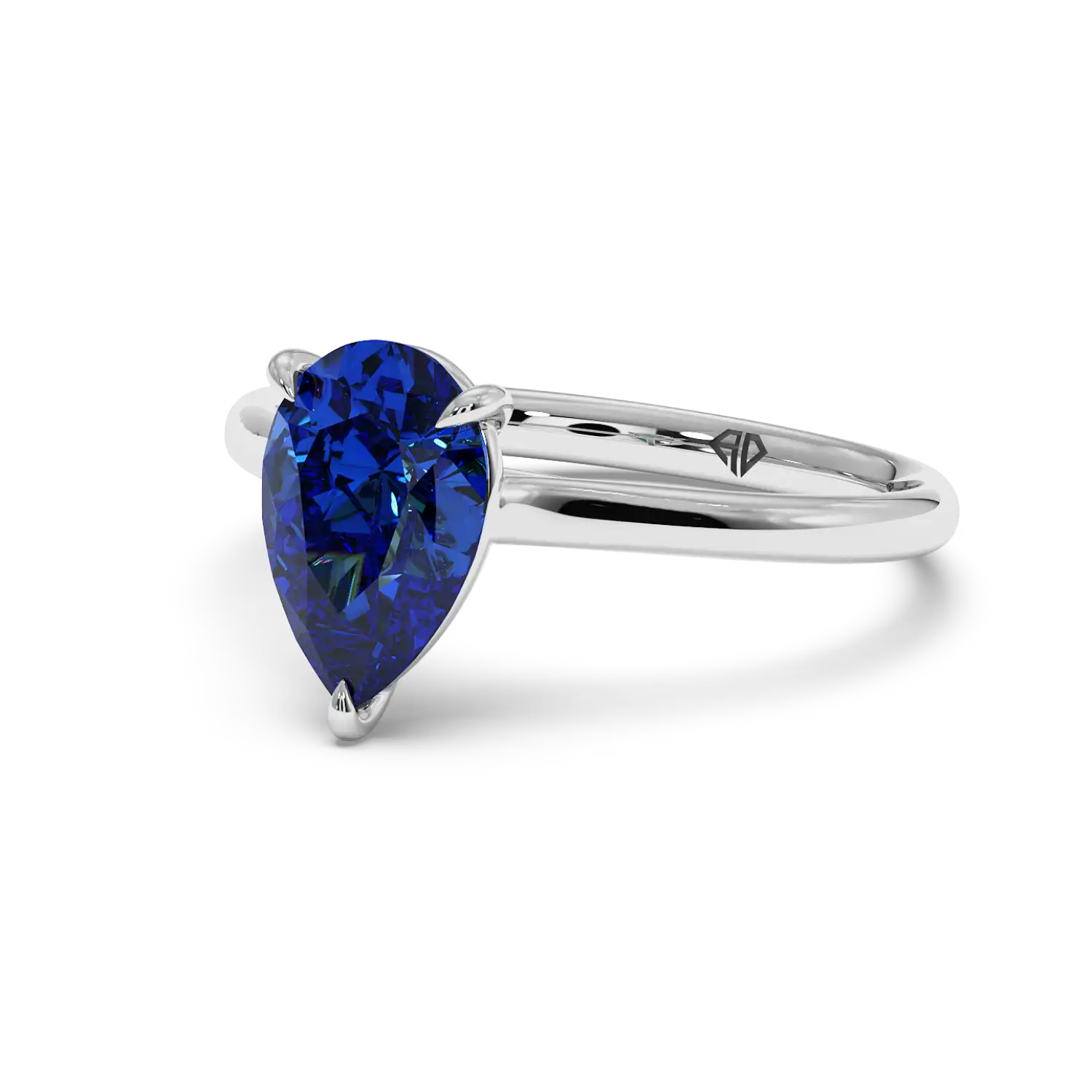 Platinum Poppy Plain Shank Engagement Ring