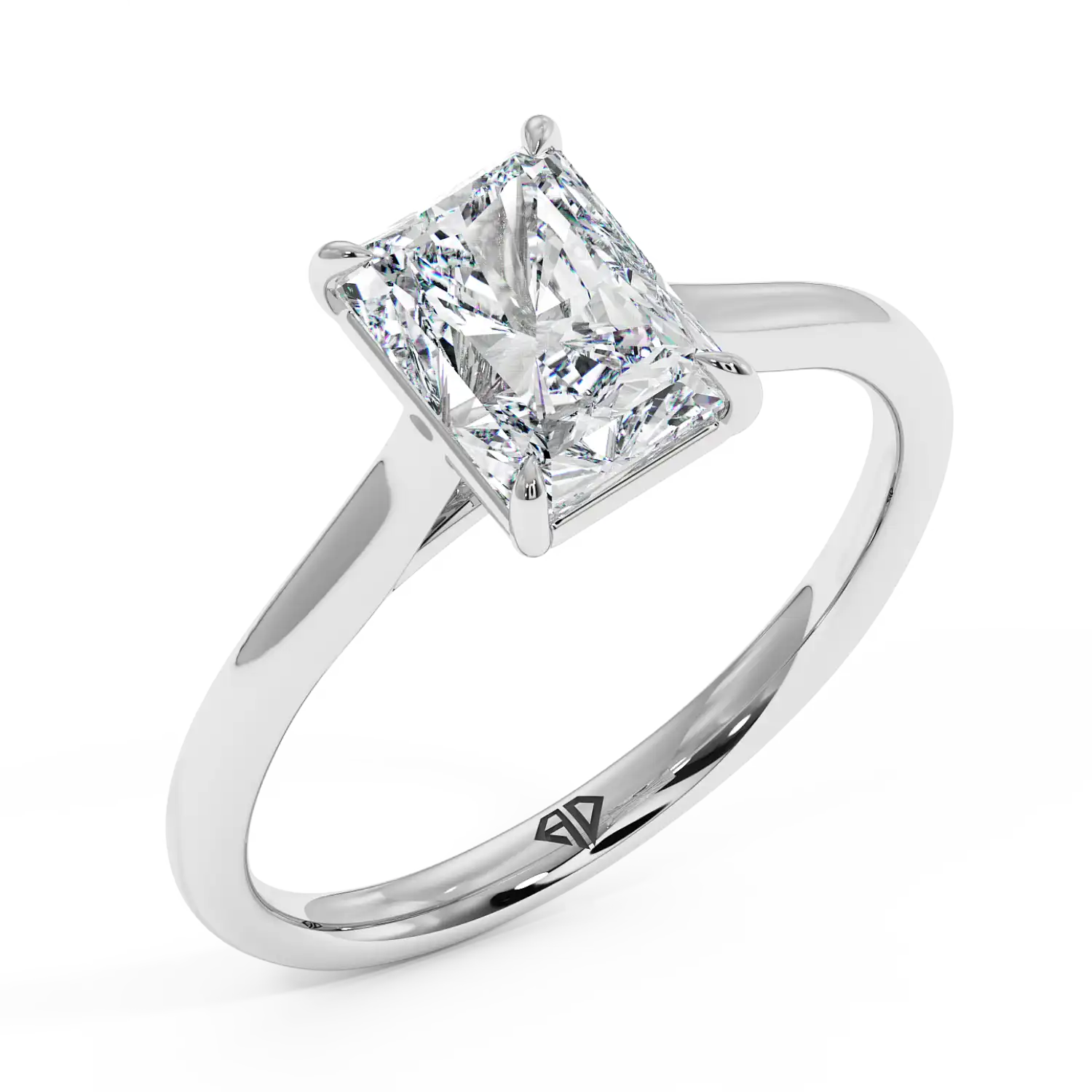 Platinum Poppy Plain Shank Engagement Ring