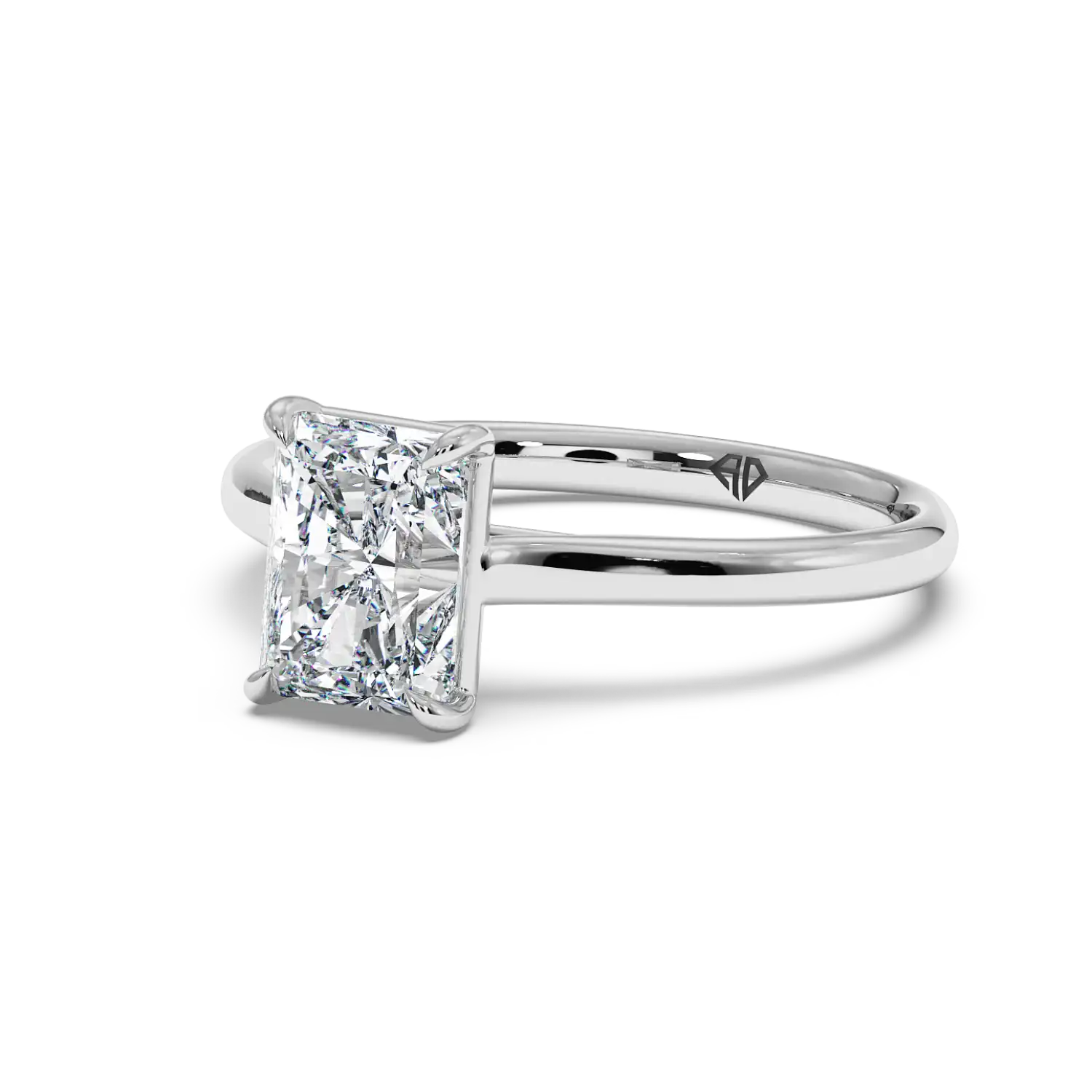 Platinum Poppy Plain Shank Engagement Ring