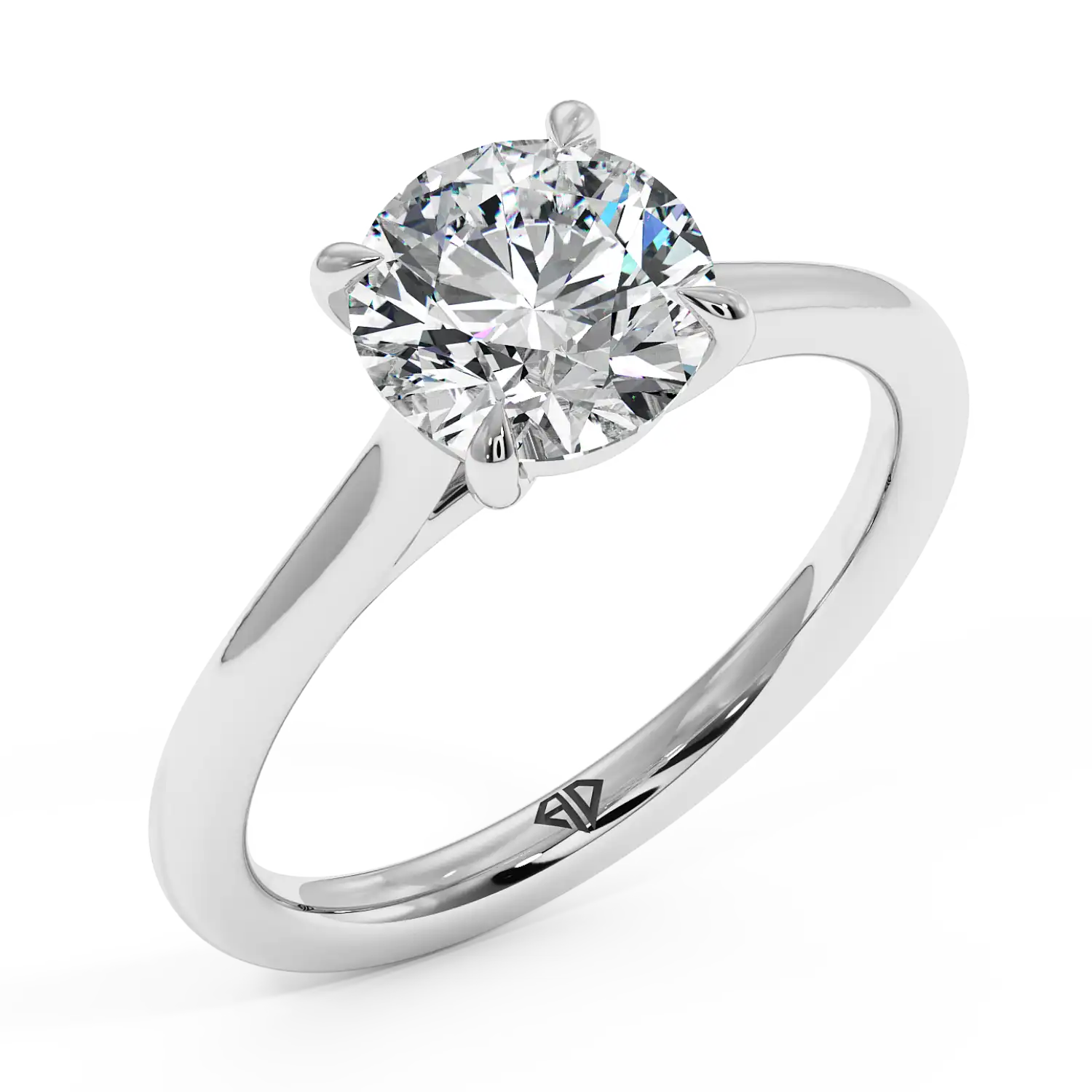 18K White Gold Rowen Solitaire Engagement Ring