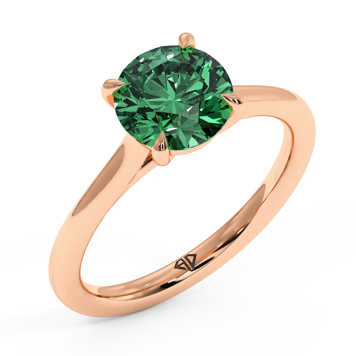 18K Rose Gold Rowen Solitaire Engagement Ring