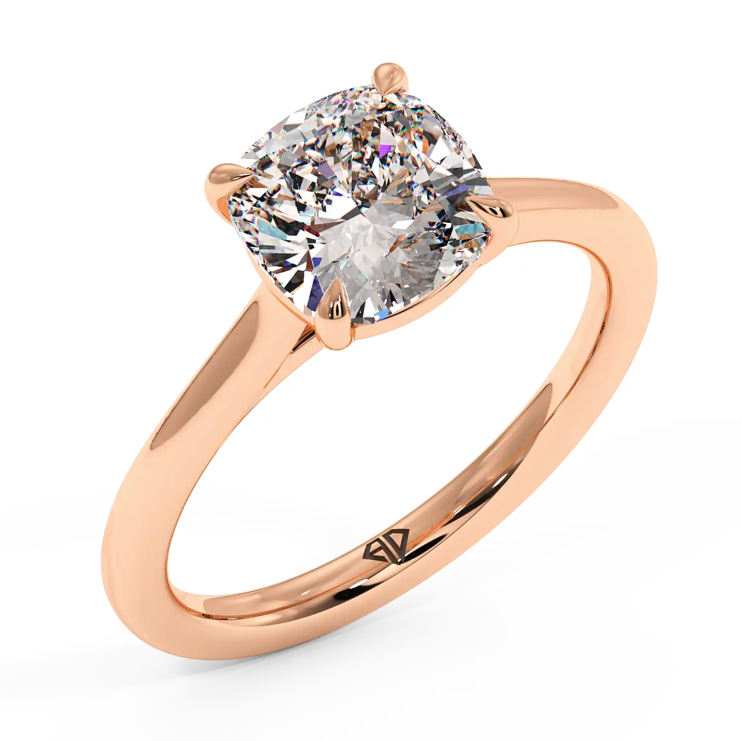 18K Rose Gold Rowen Solitaire Engagement Ring