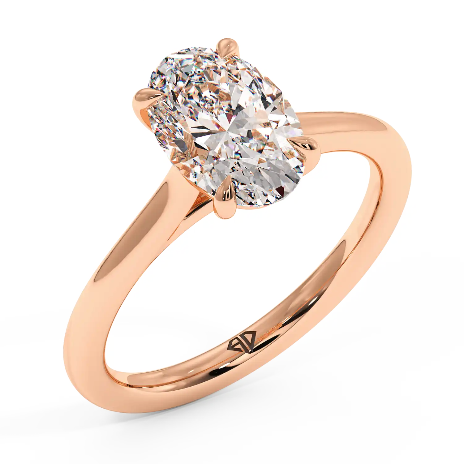 18K Rose Gold Rowen Solitaire Engagement Ring