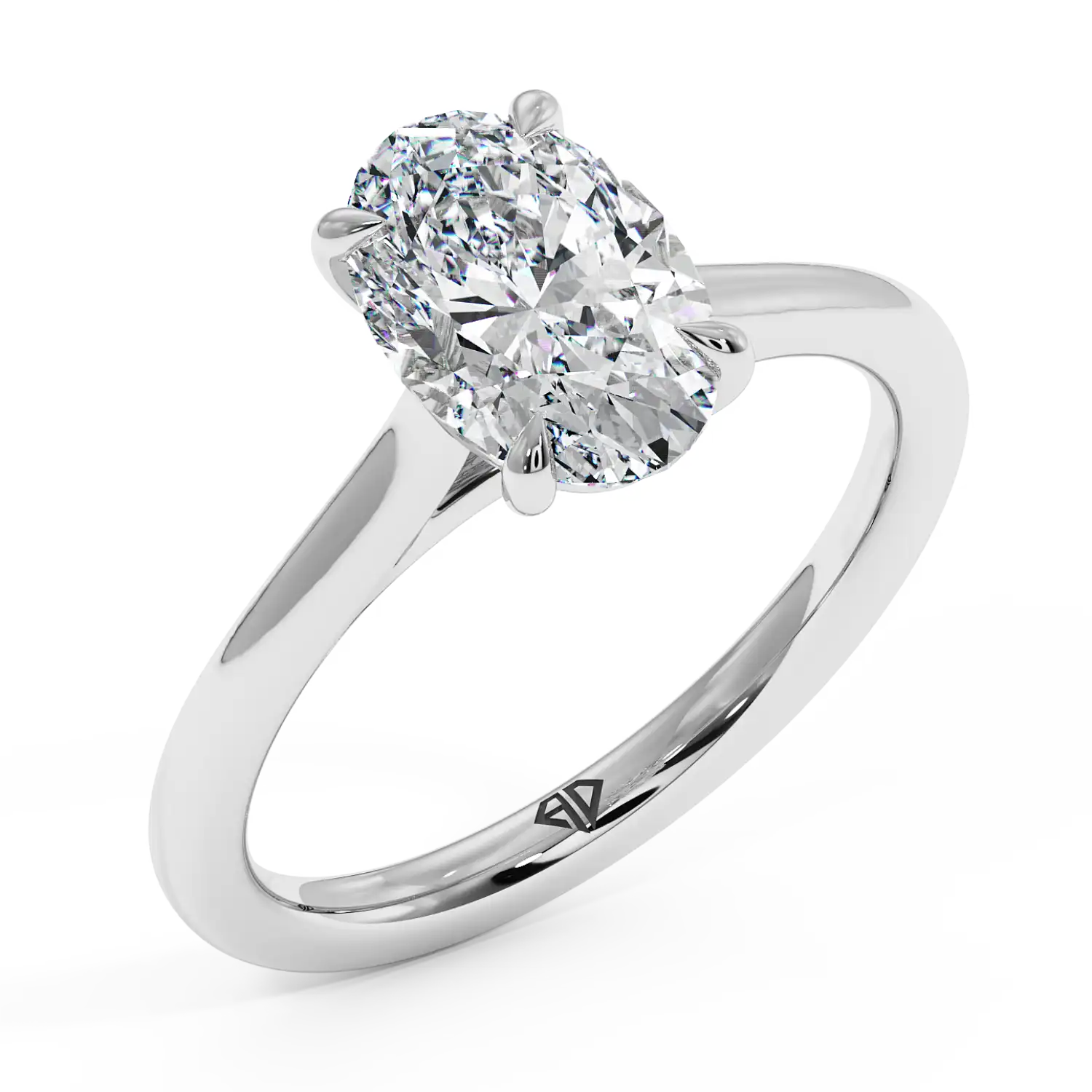 18K White Gold Rowen Solitaire Engagement Ring