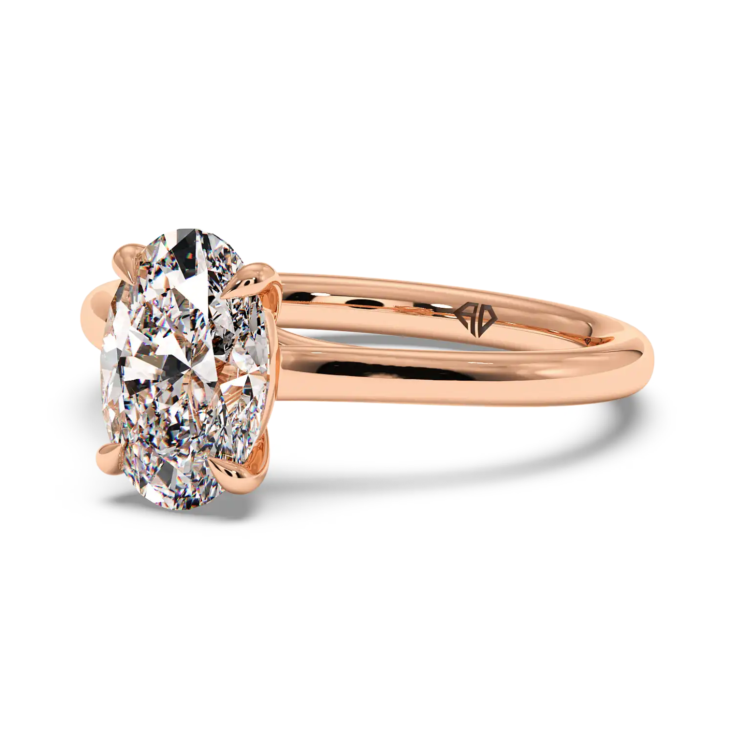 18K Rose Gold Rowen Solitaire Engagement Ring