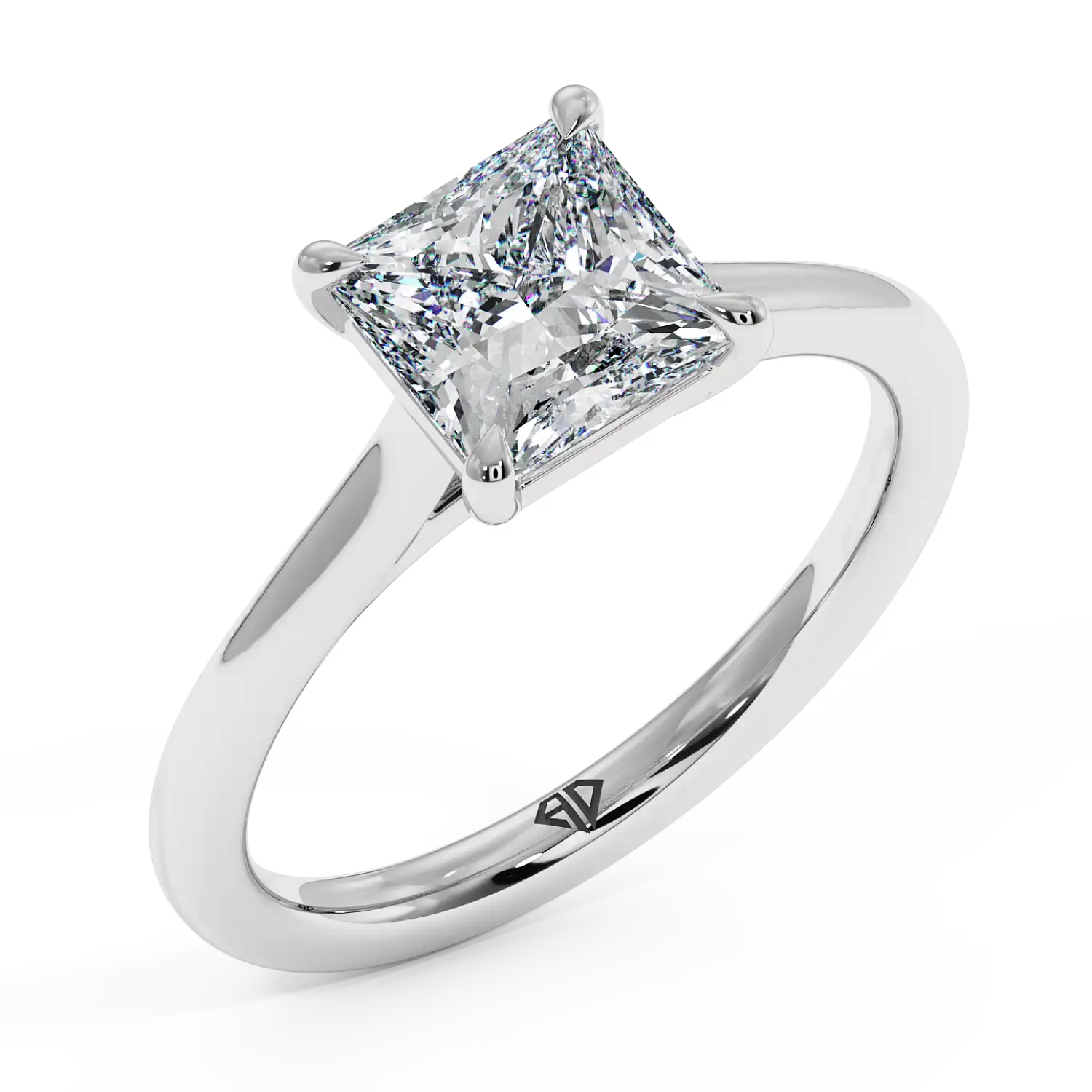 18K White Gold Rowen Solitaire Engagement Ring