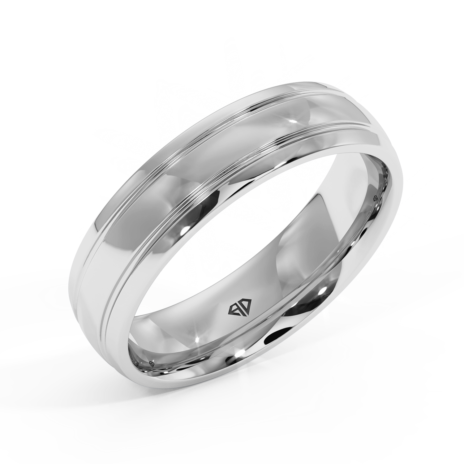 18K White Gold LT5RB11 Wedding Band