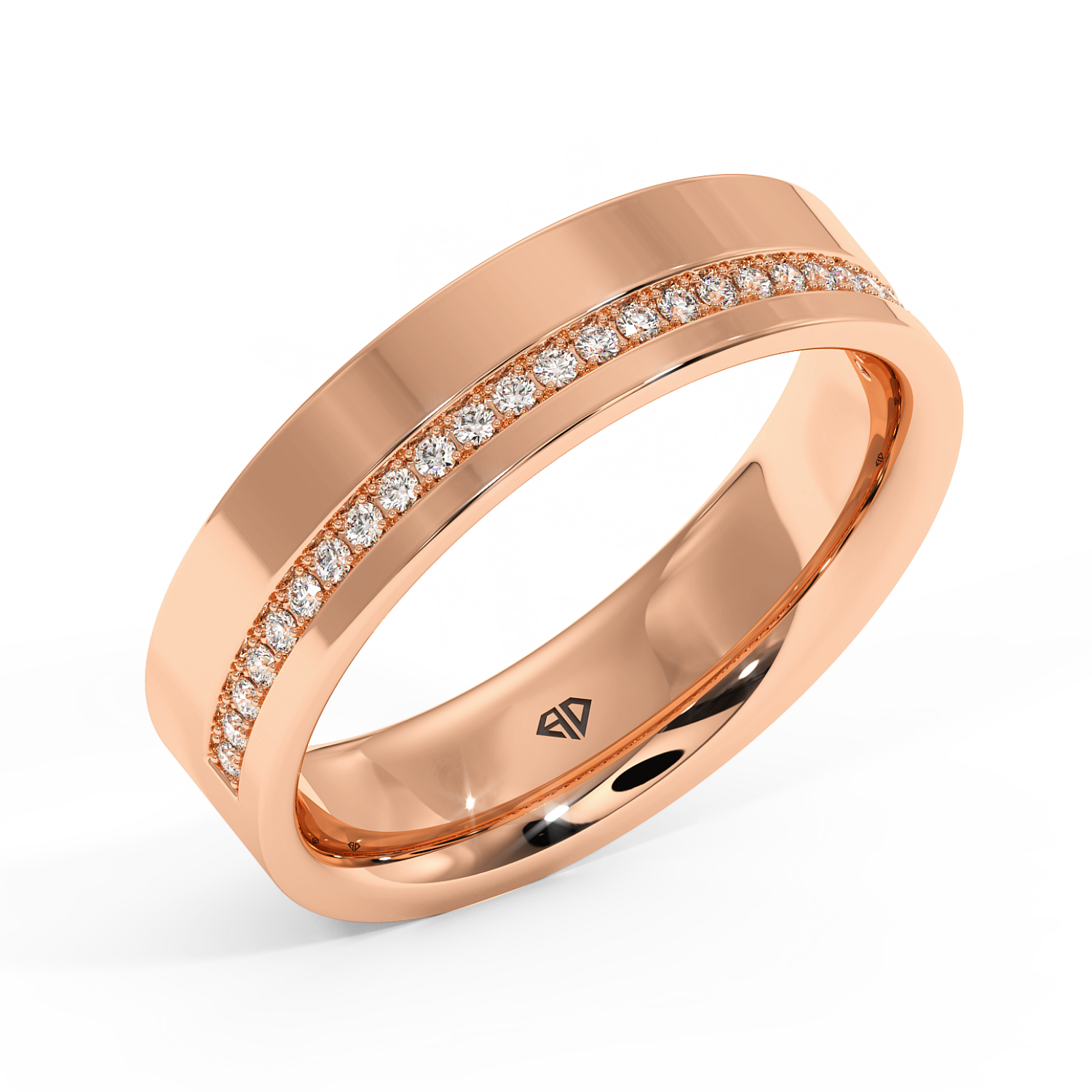 9K Rose Gold LT5RB20 Diamond Wedding Band