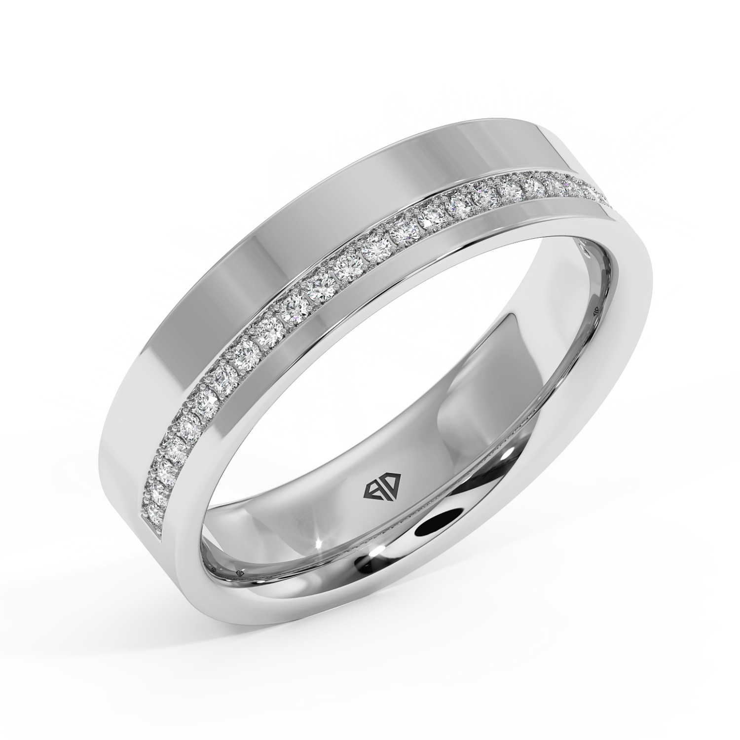 9K White Gold LT5RB20 Diamond Wedding Band