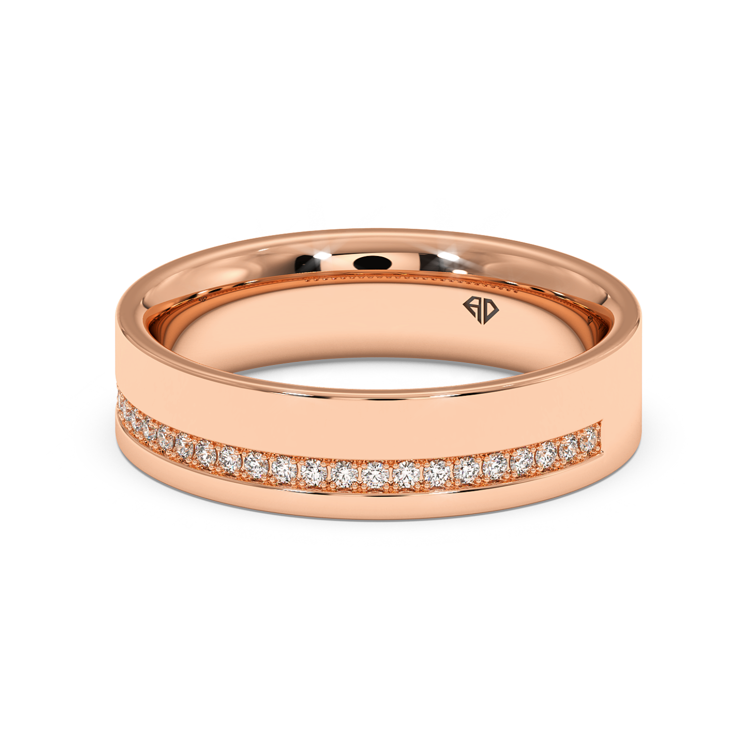 9K Rose Gold LT5RB20 Diamond Wedding Band